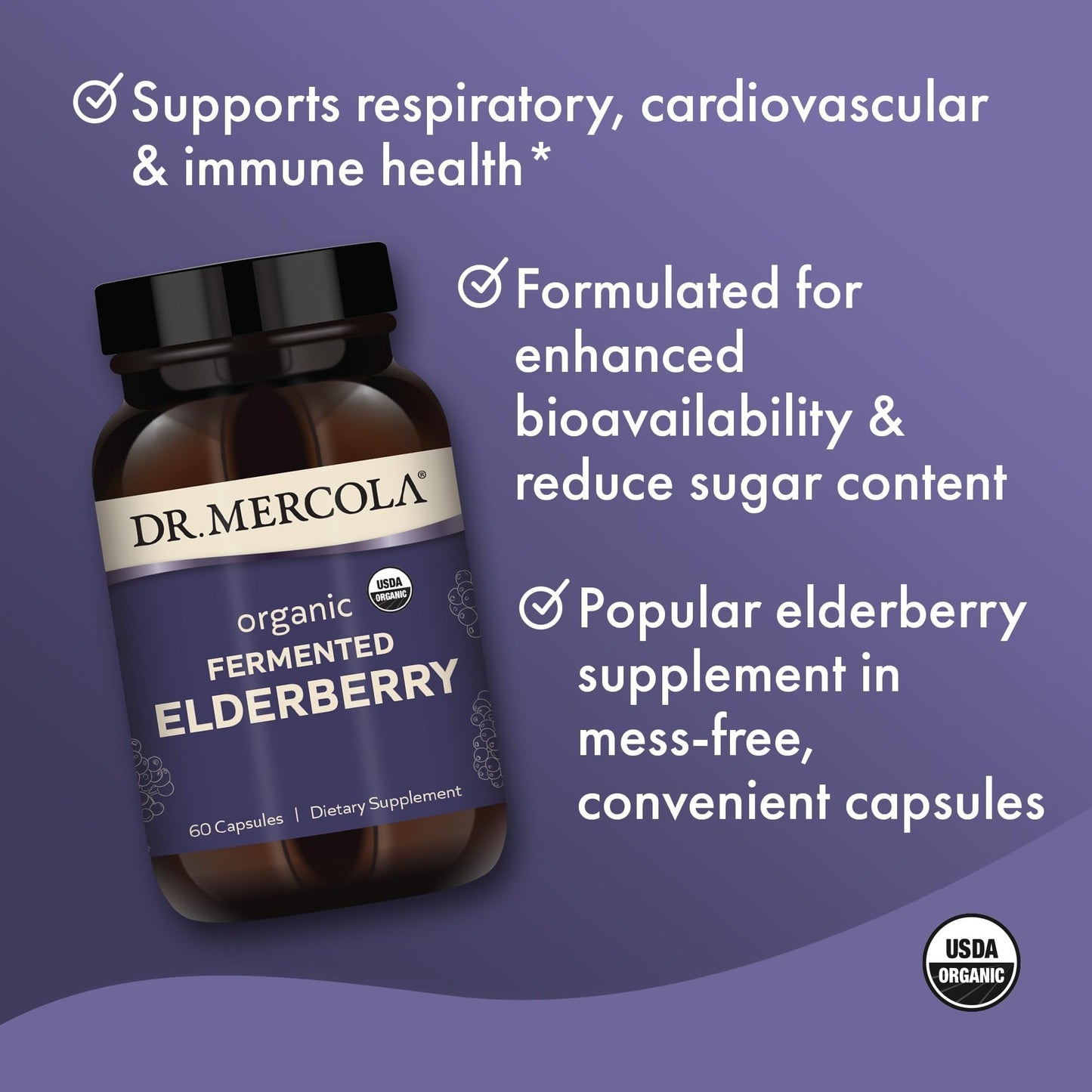 Dr. Mercola Organic Fermented Elderberry 60 Capsules