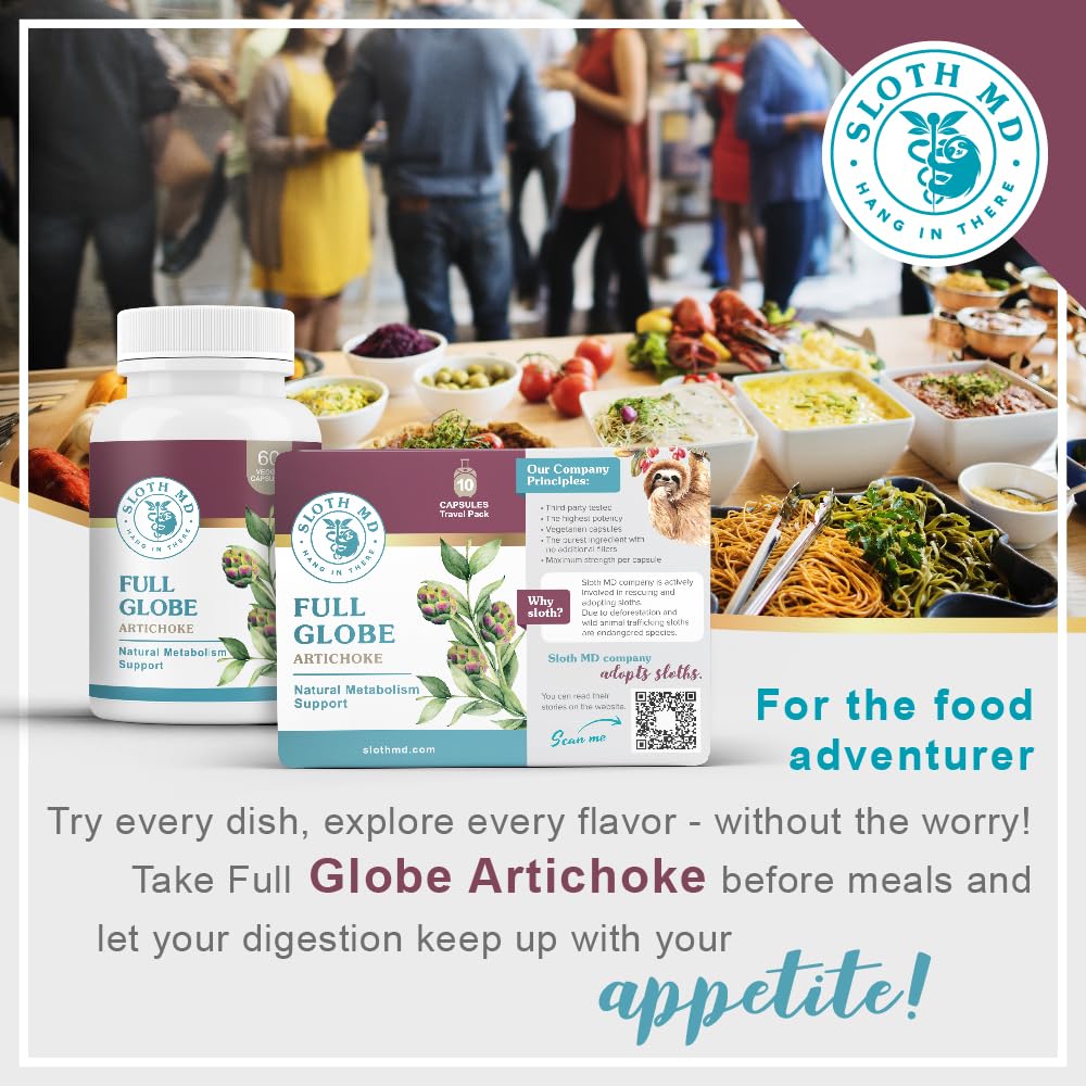 SLOTH MD Full Globe Artichoke Capsules, 10 Count