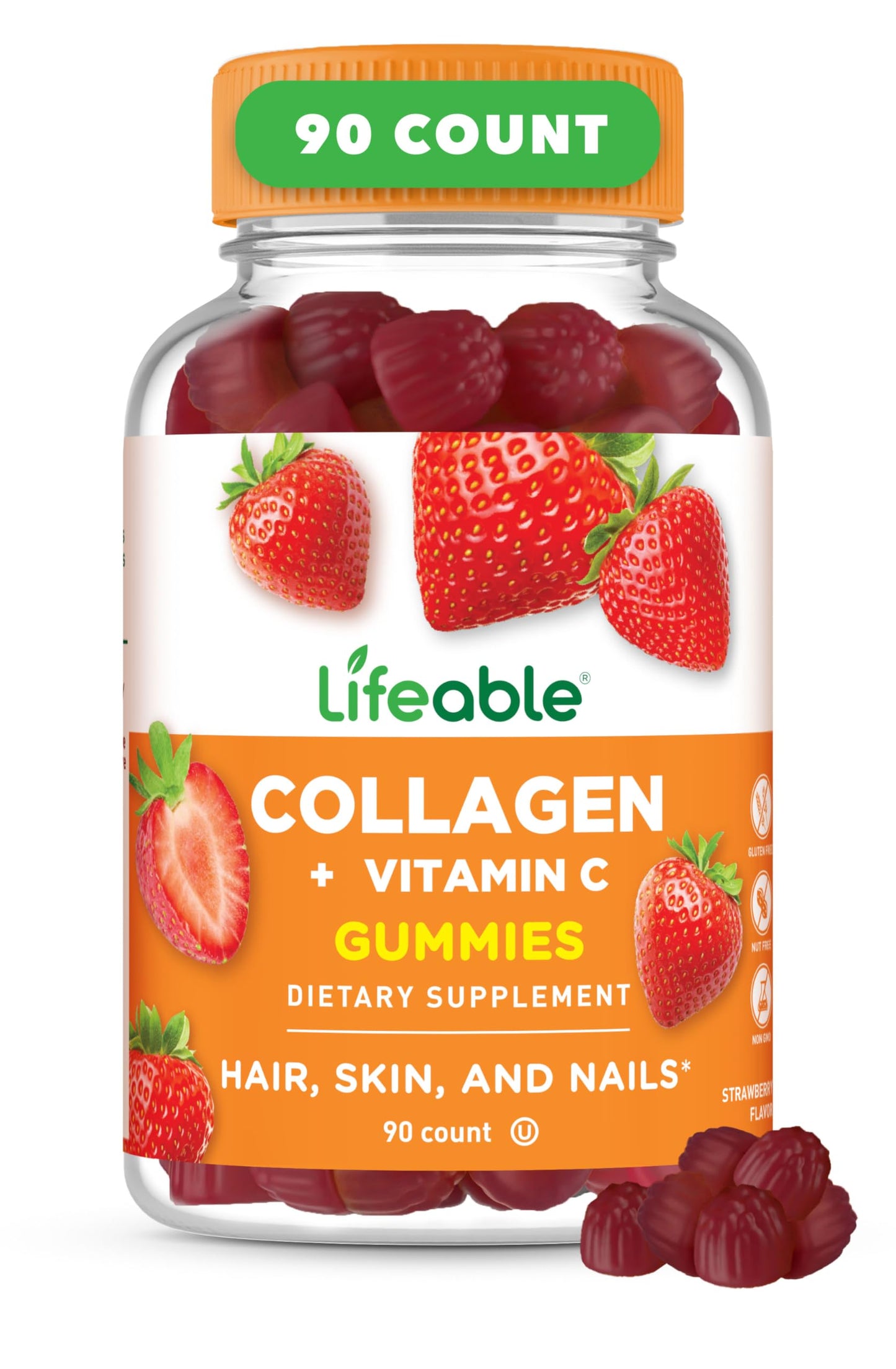 Lifeable Collagen Peptides Gummies 90 Count