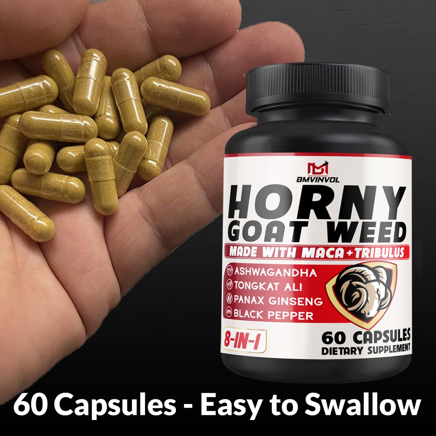 BMVINVOL Horny Goat Weed Capsules 60 Count