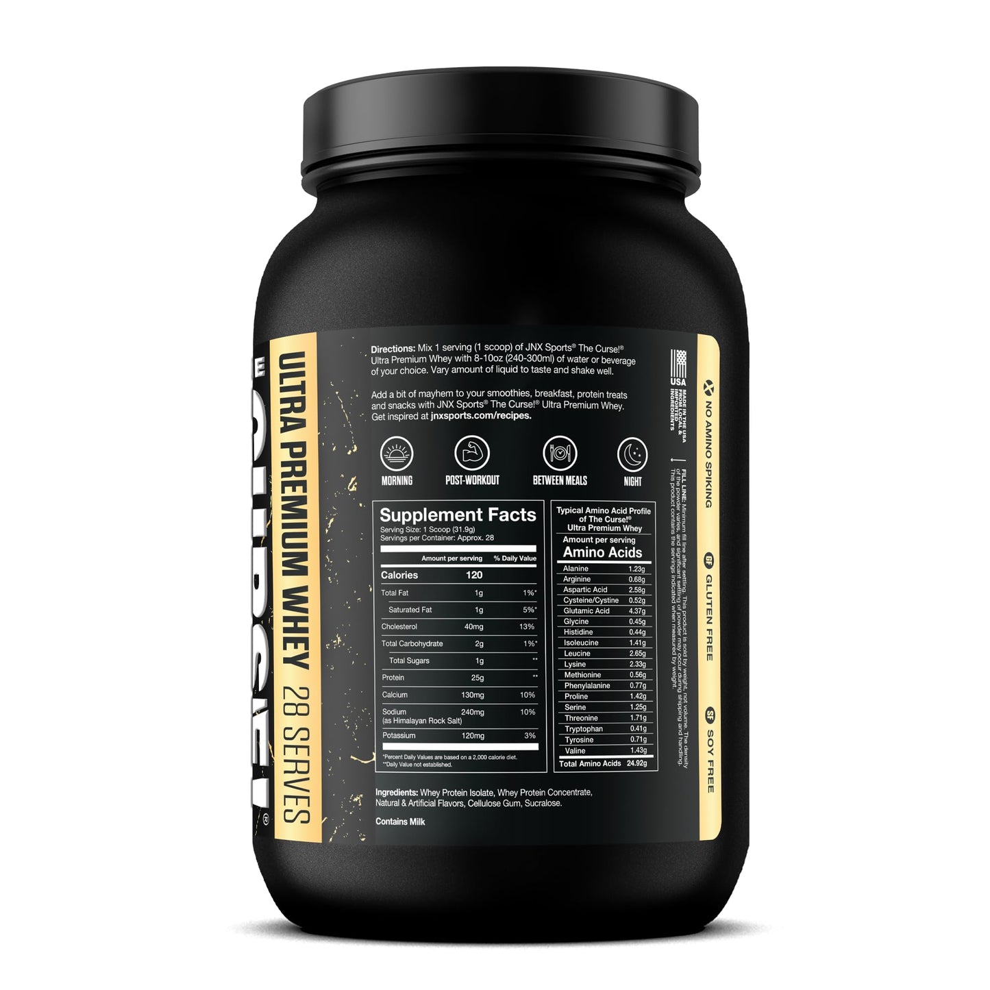 JNX Sports The Curse! Ultra Premium Whey Protein Powder Vanilla Bean, 32 Servings