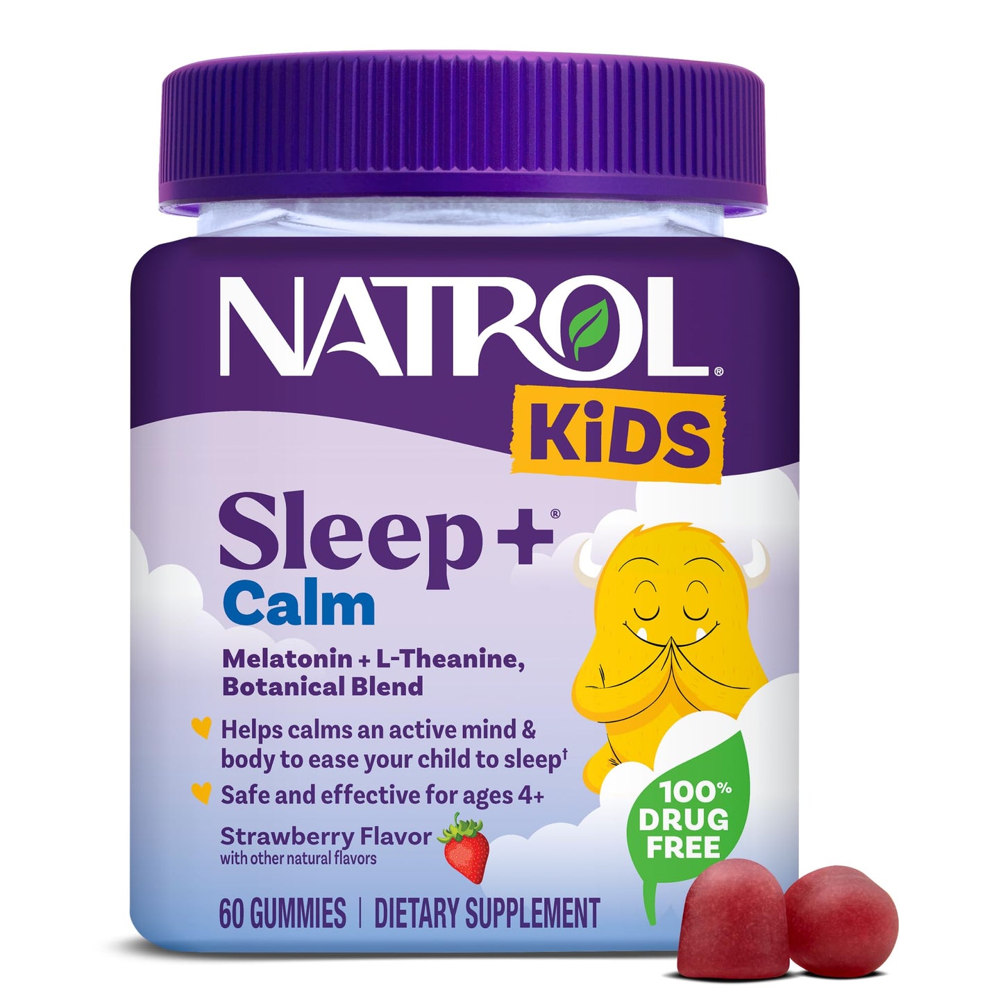 Natrol Kids Sleep+ Calm Sleep Gummies for Kids Gummy 60 Count