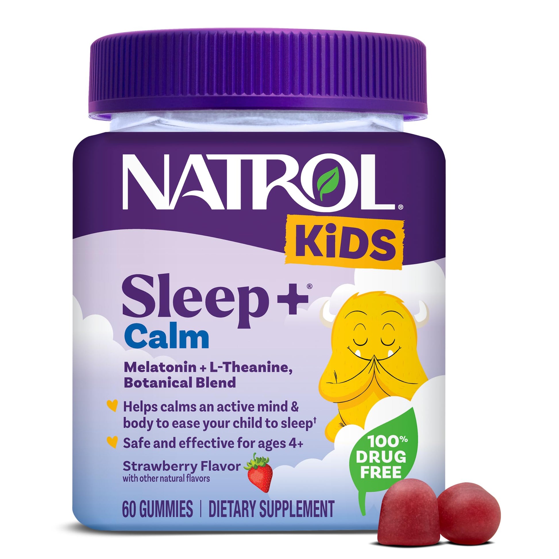 Natrol Kids Sleep+ Calm Sleep Gummies for Kids Gummy 60 Count