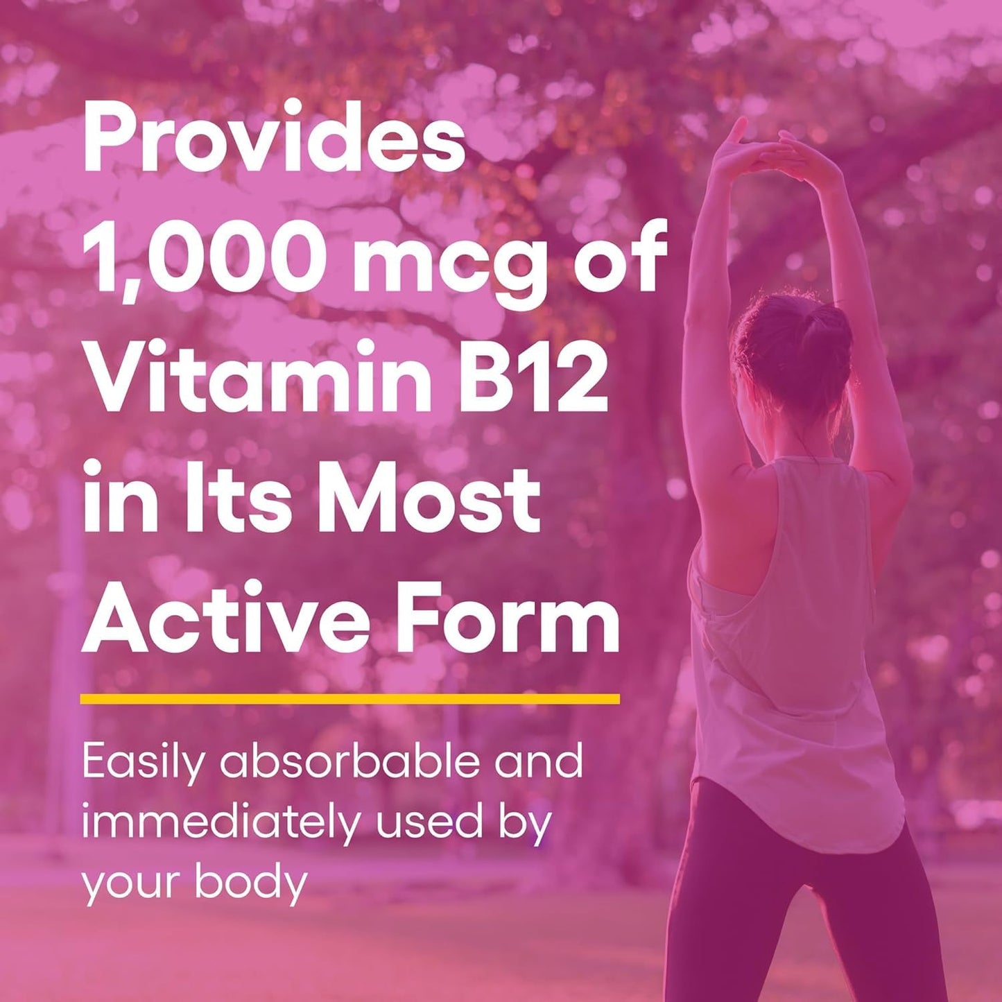 Natural Factors Vitamin B12 Methylcobalamin 1,000 mcg Tablets, 180 Count