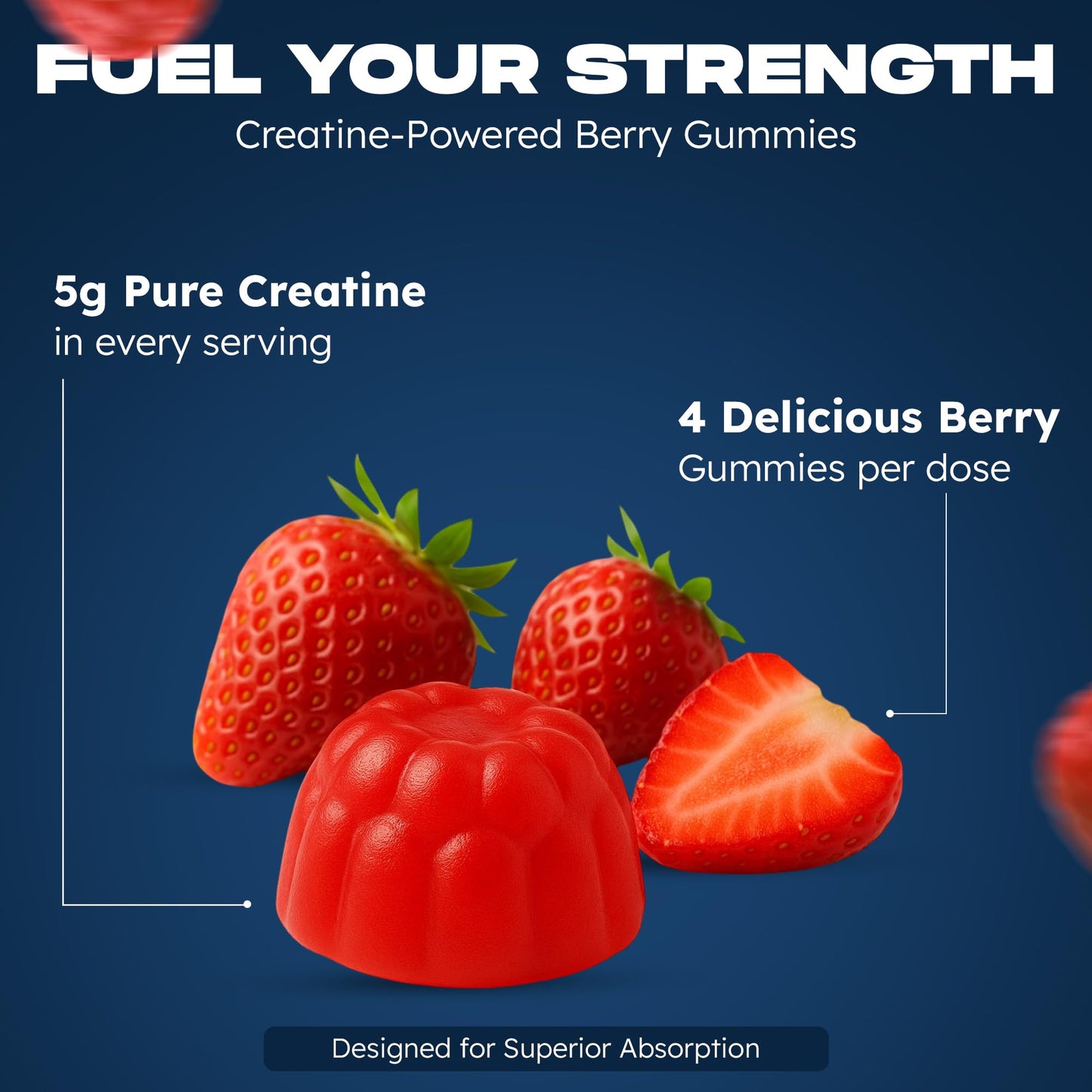 PUUR LIFE Creatine Monohydrate Gummies 120 Count