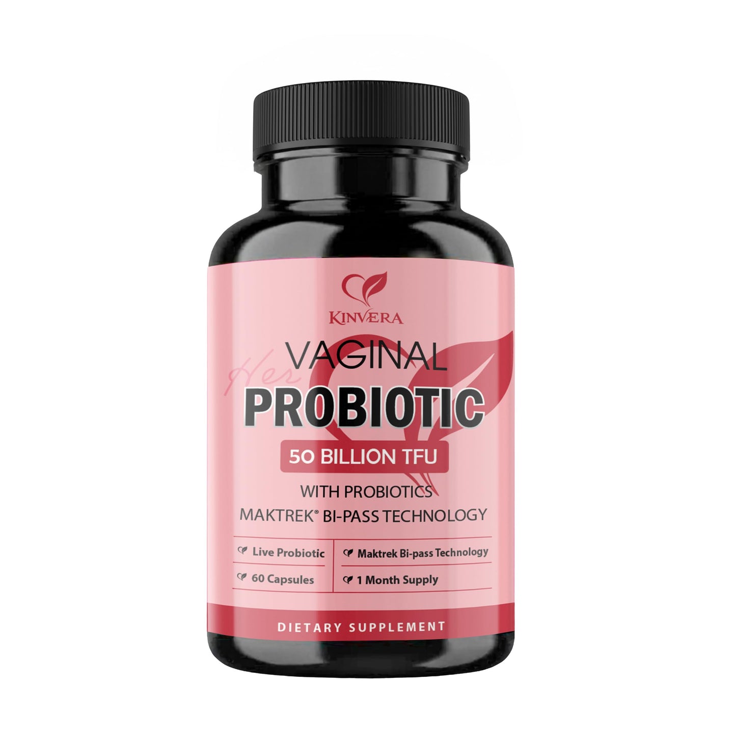 KINVERA Probiotics for Women with Prebiotics – 50 Billion CFU – Digestive, Immune & Vaginal Health – 60 Capsules