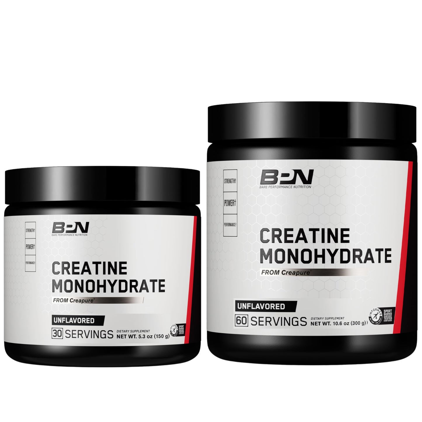 BARE PERFORMANCE NUTRITION BPN Pure Creatine Monohydrate Powder by Creapure, Unflavored Creatine Powder, 90 Servings