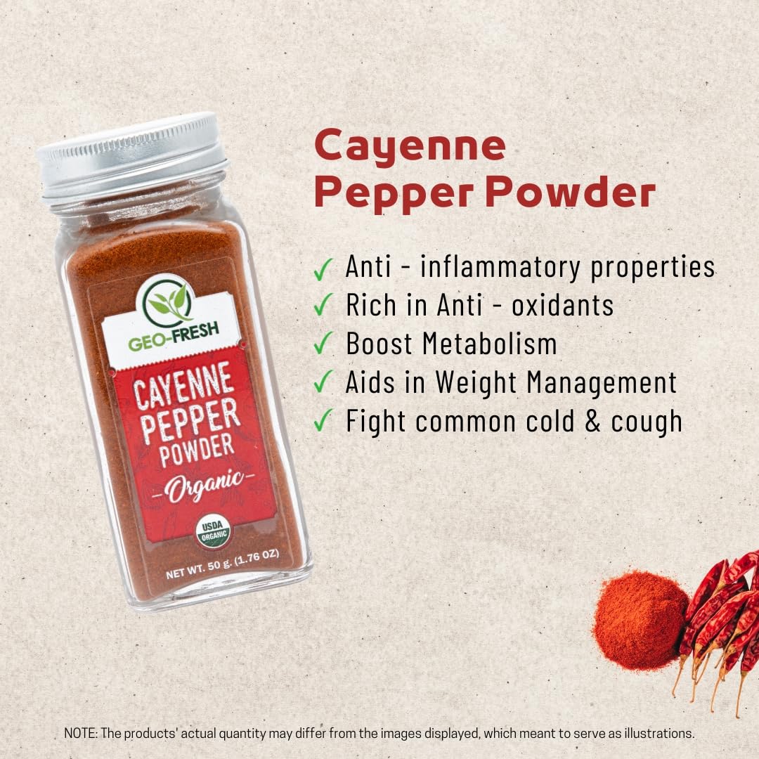 Geo-Fresh Organic Cayenne Pepper Powder 1.76 oz