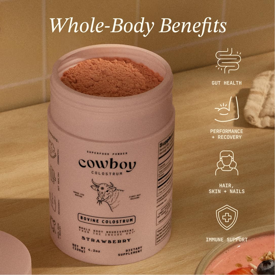 COWBOY COLOSTRUM The Exclusive 1st Milking Whole Grass Fed Colostrum Supplement Powder 4.8 oz