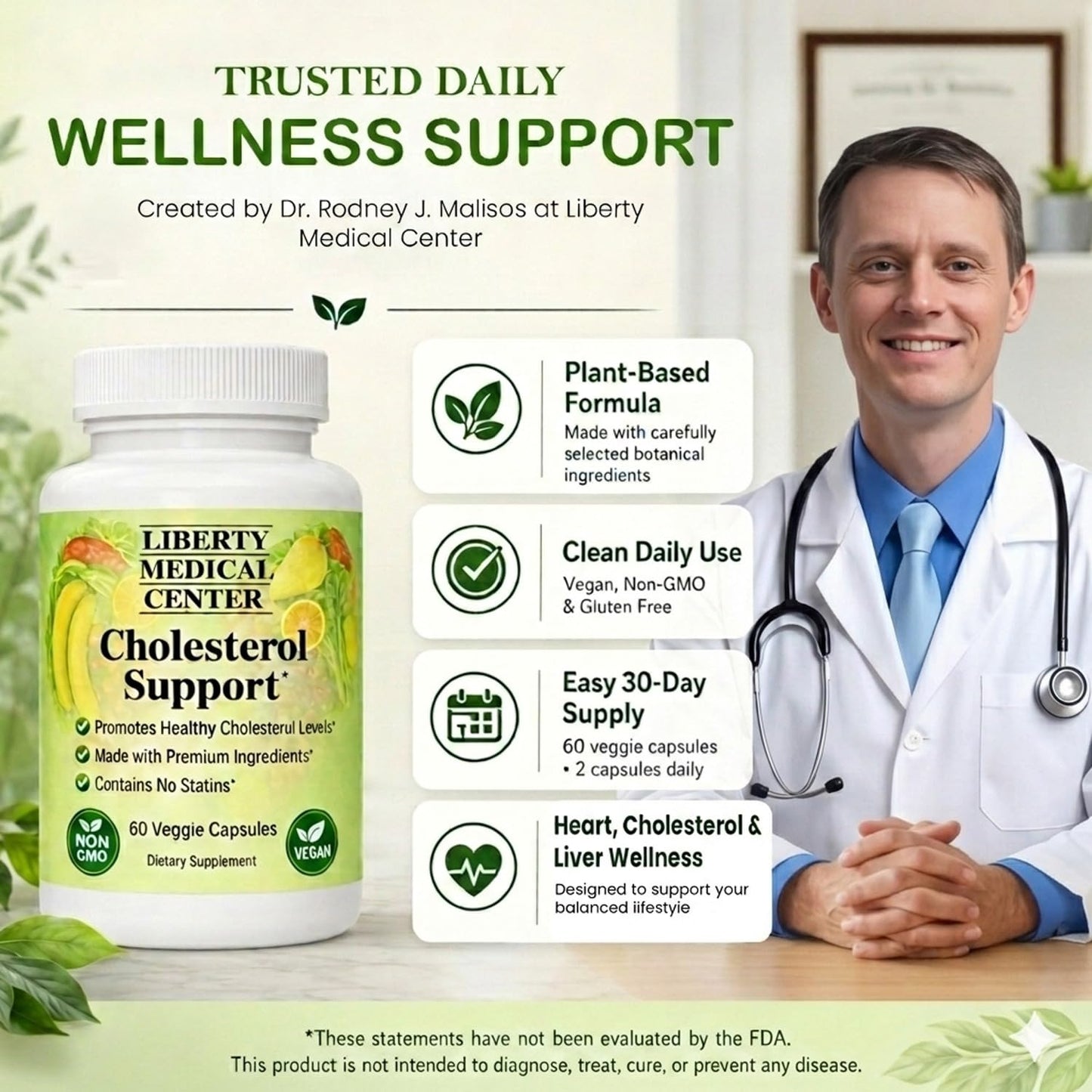 Liberty Medical Center Cholesterol Support Supplement 60 Capsules