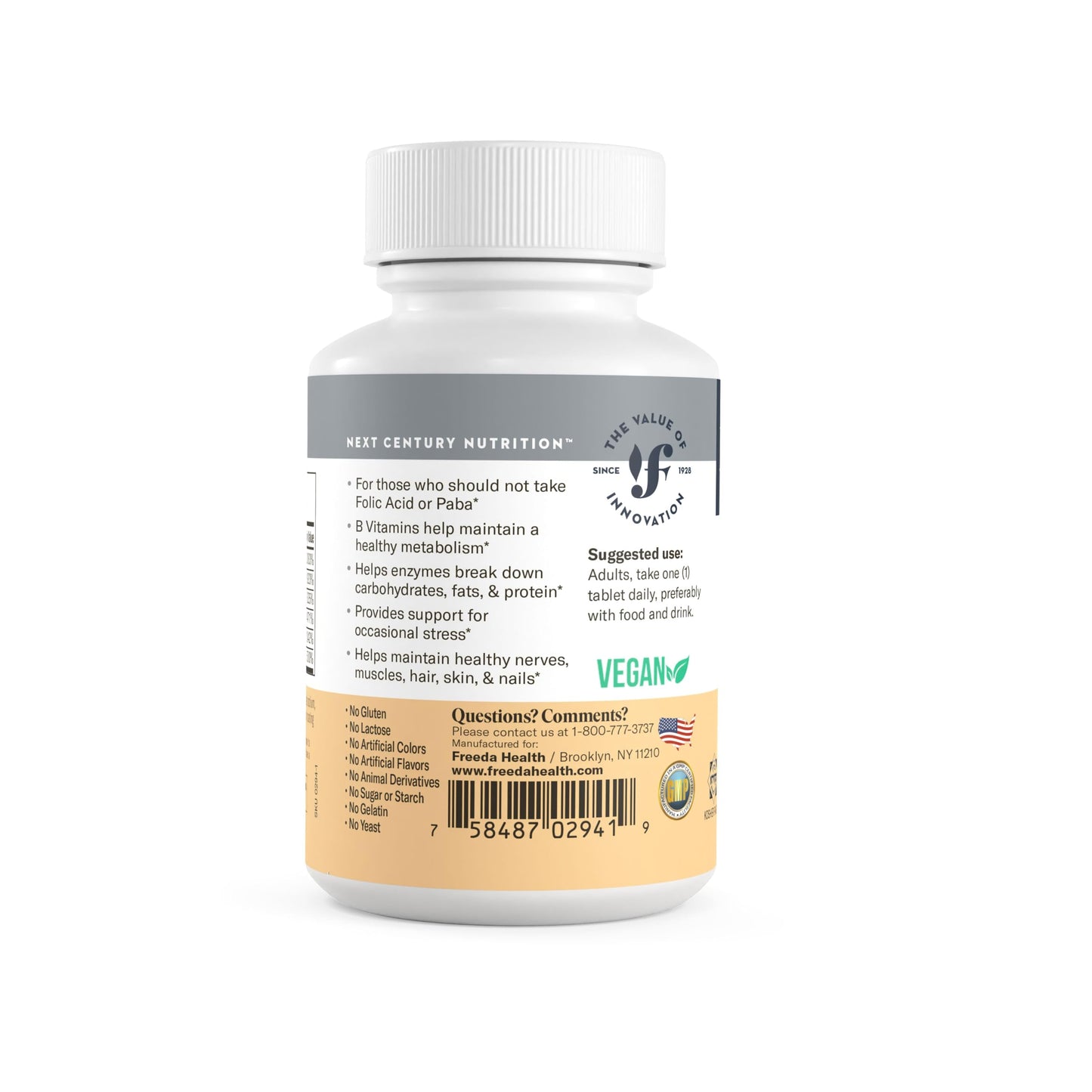 FREEDA Vitamin B Complex Tablet 100 Count