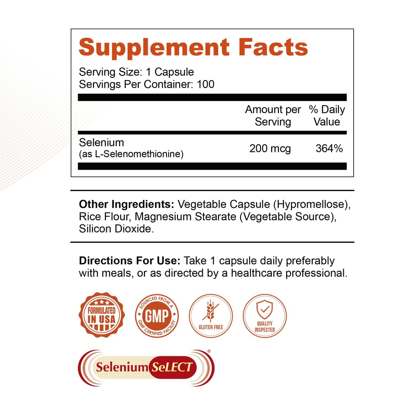 Geetop Selenium 200mcg Thyroid Support Supplement for Women and Men Vegan Capsules 100 Count