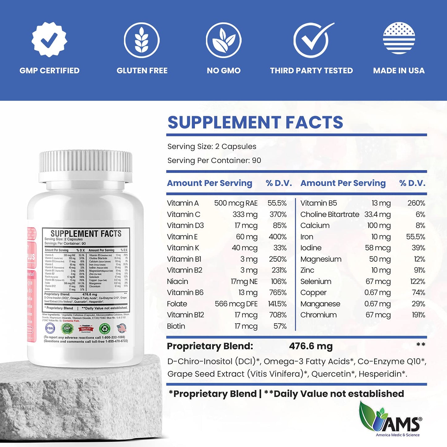 America Medic & Science Preconception Plus Capsule, 180 Capsules