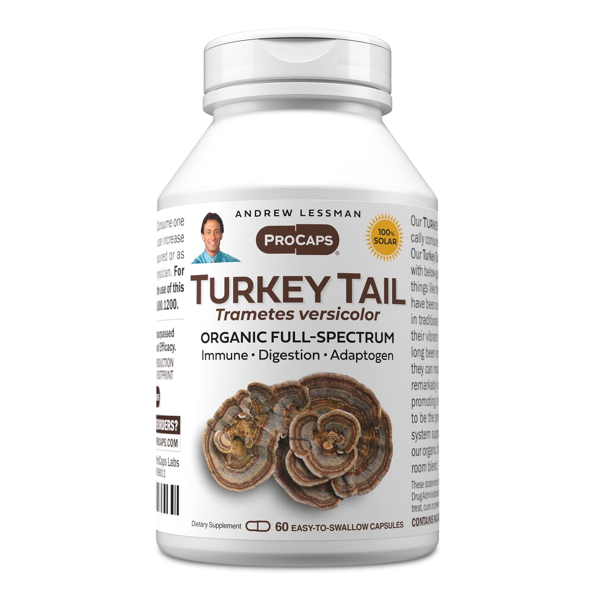 ANDREW LESSMAN Turkey Tail Mushroom Extract Capsules, 60 Count