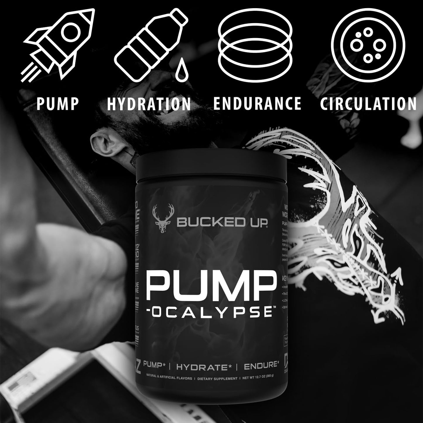 Bucked Up Pump-ocalypse Blue Raz Nitric Oxide Booster Powder 13.69 Ounce