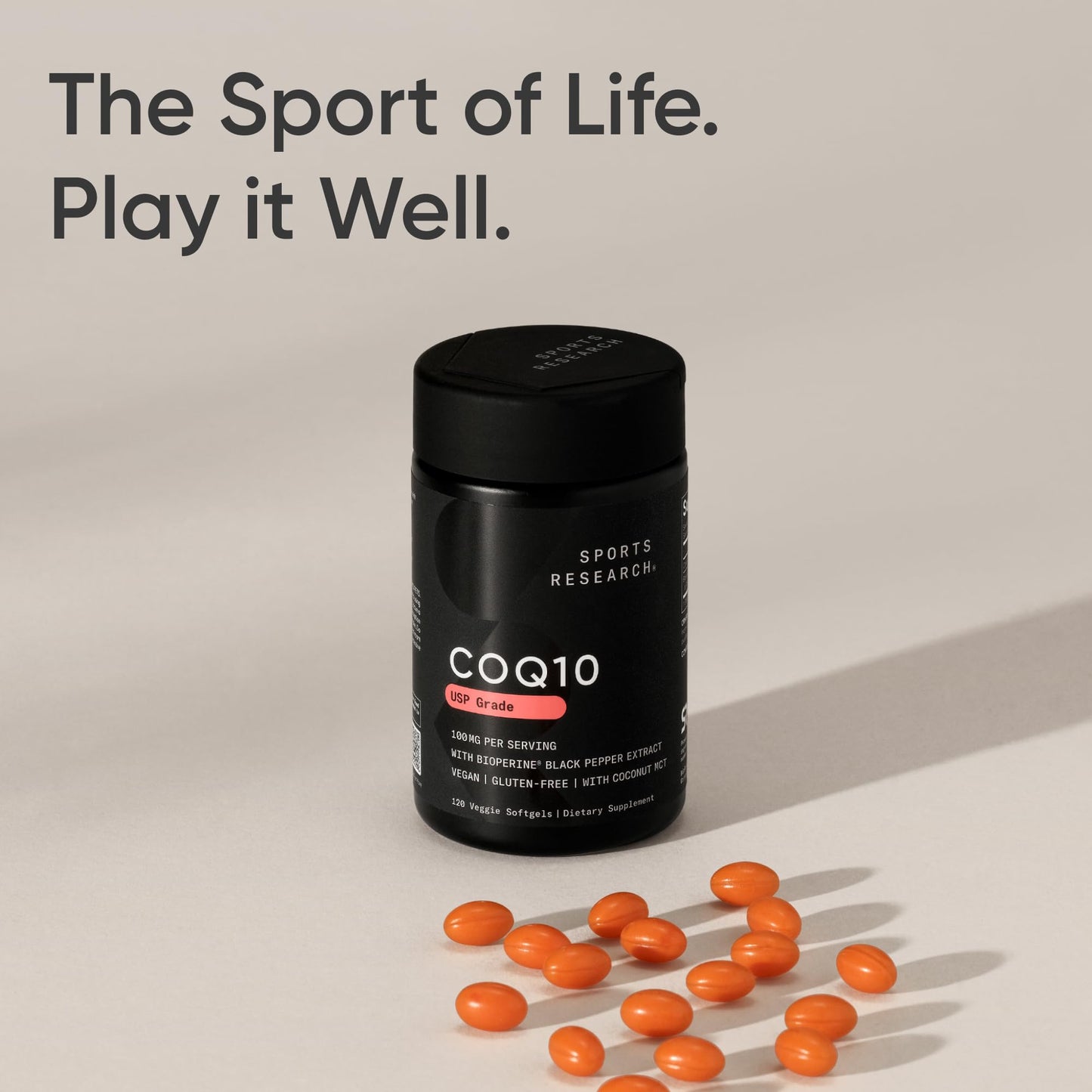 Sports Research CoQ10 (100mg) Softgels, 120 Count