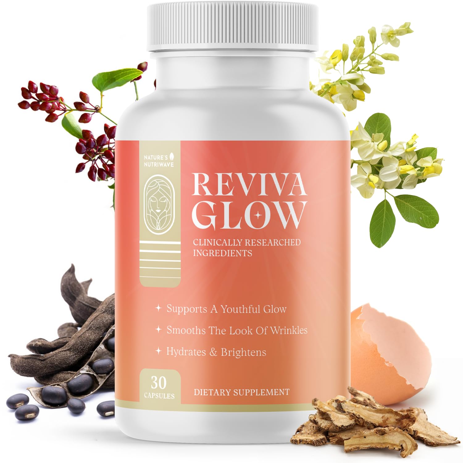 Nature’s NutriWave RevivaGlow Vitamin B12, Biotin & Folate Capsules, 30 Count