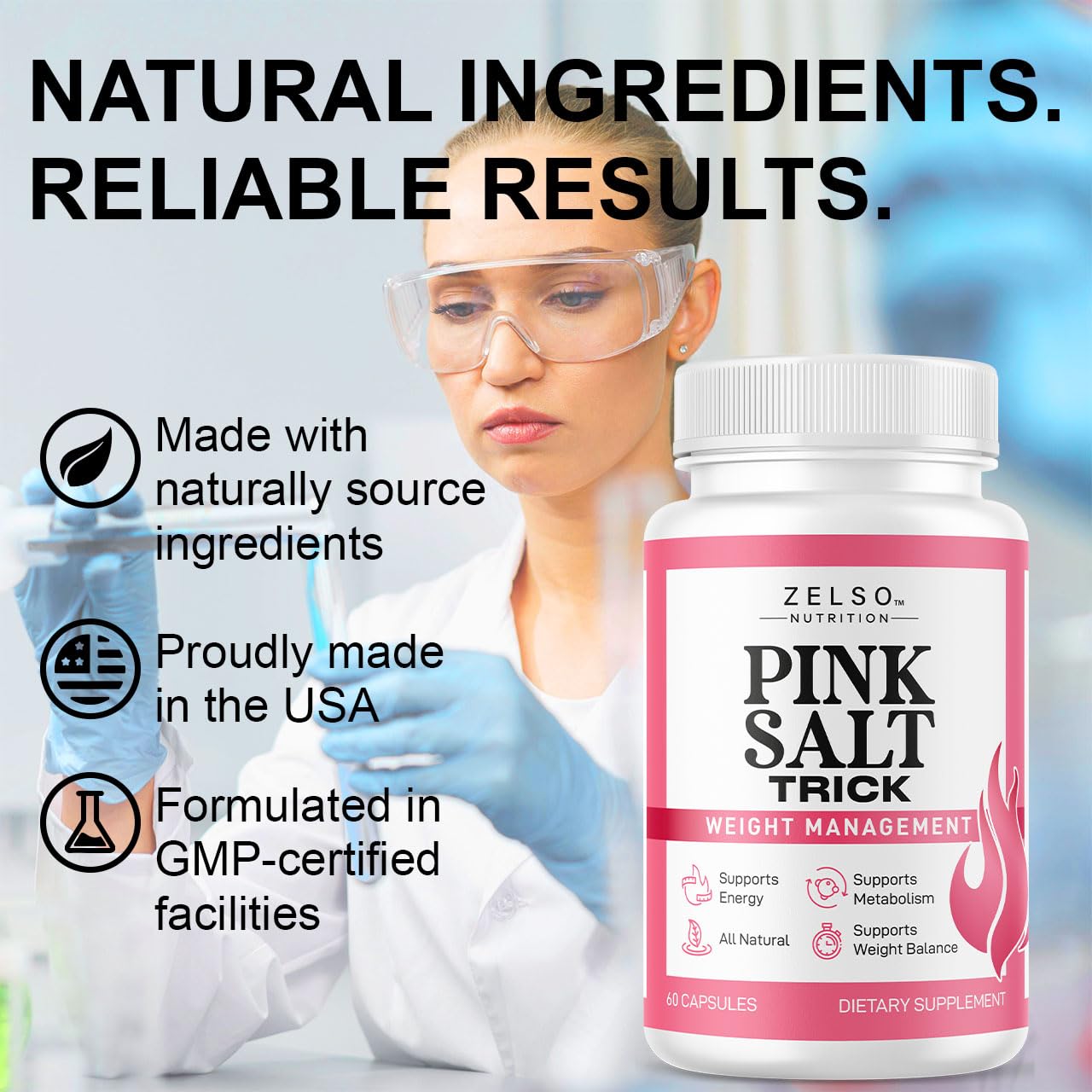 ZELSO Pink Salt Trick Capsules 180 Count