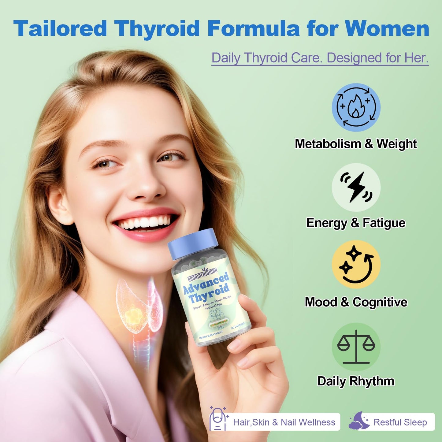 Quorinthiumax Thyroid Support Supplement for Women Capsules 240