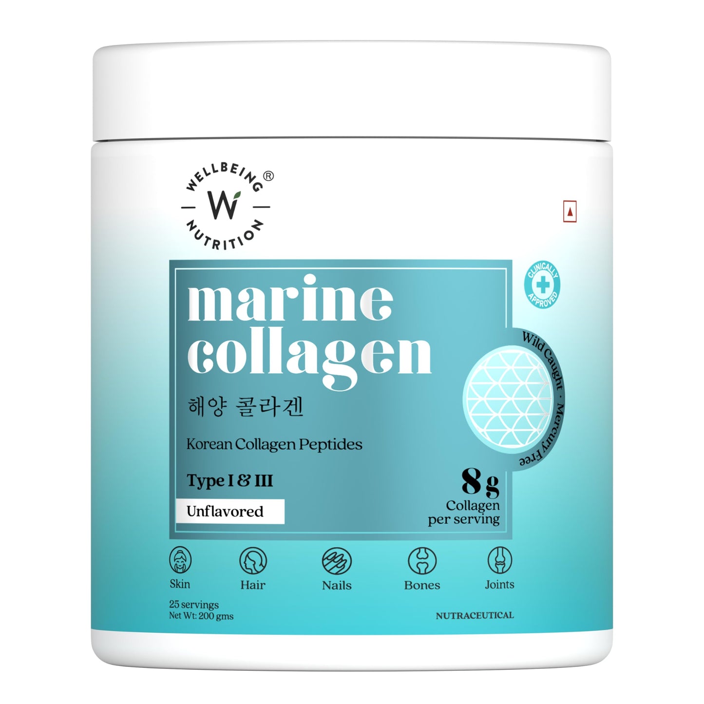 WELLBEING NUTRITION Pure Korean Marine Collagen Supplements Powder 7.05 oz