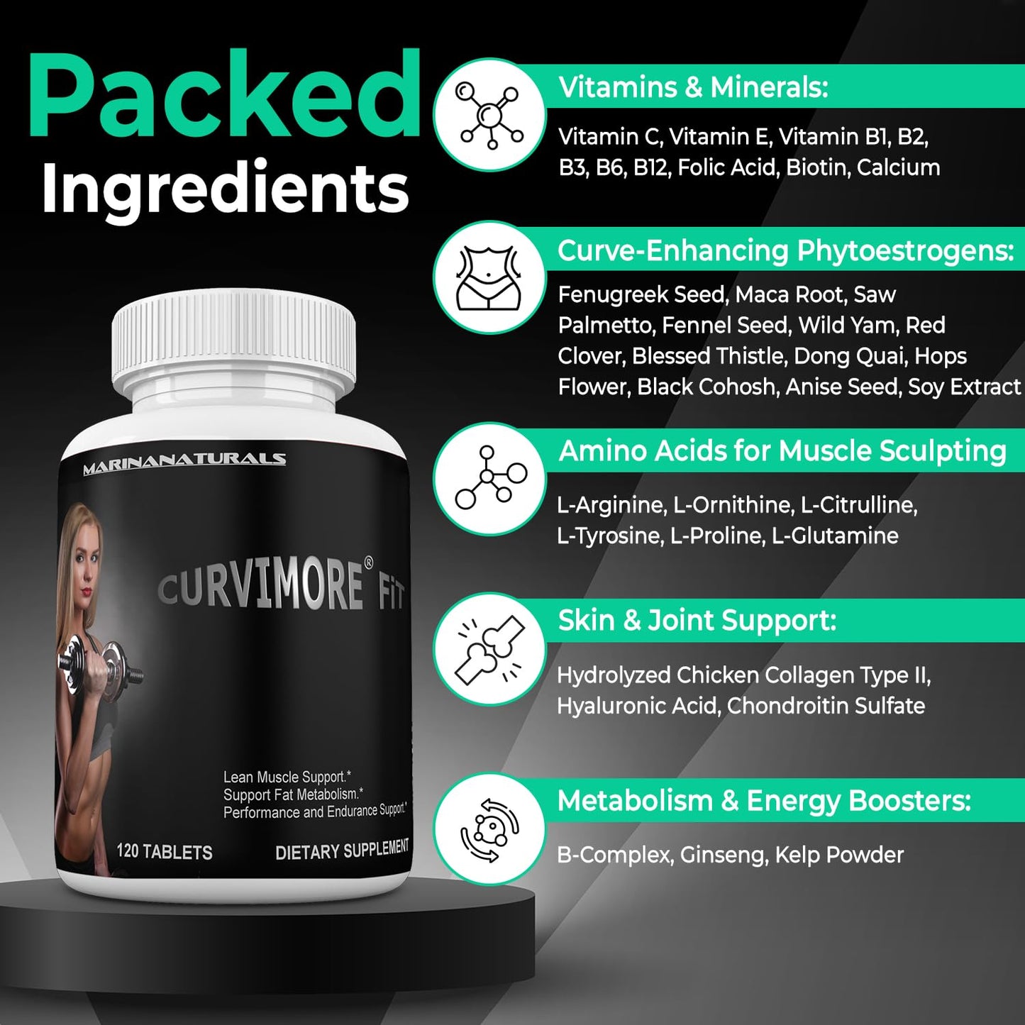 CURVIMORE FiT Women Supplement Tablets 120 Count