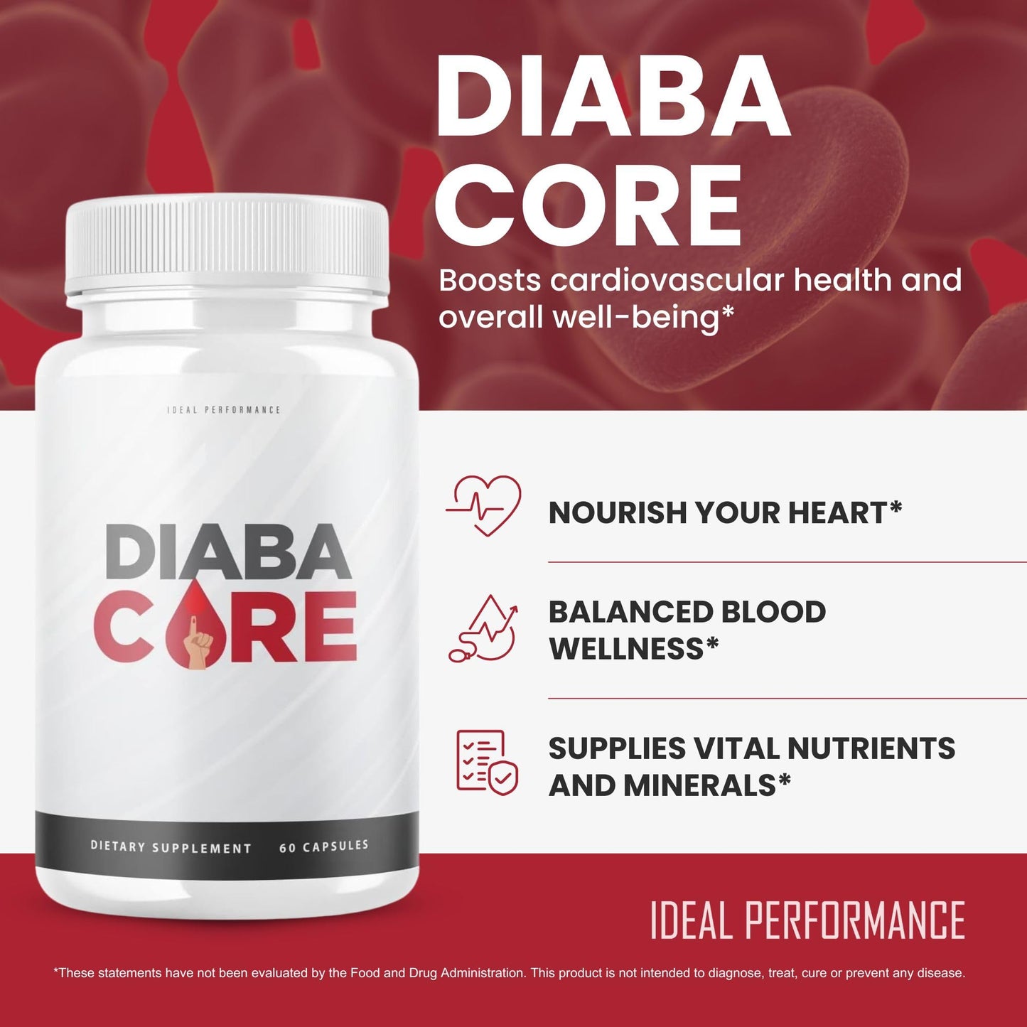 IDEAL PERFORMANCE Diabacore Supplement Diaba Core Pills Capsules, 60 Count