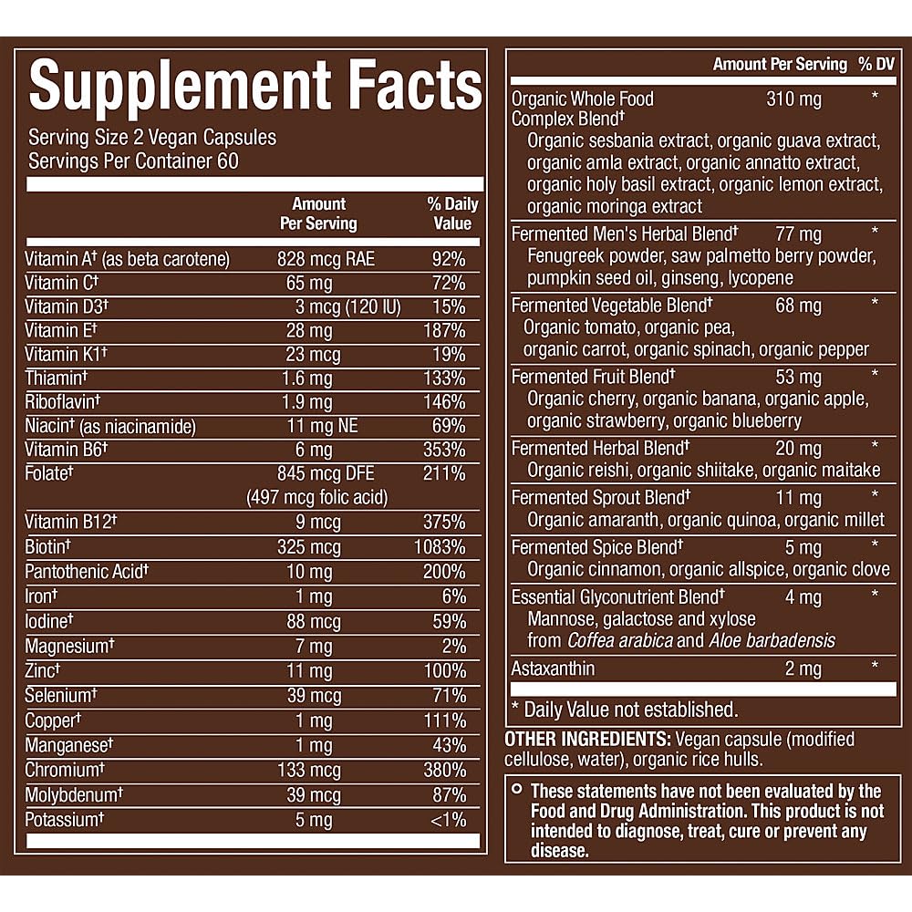 plnt Fermented Whole Food MenaTMs 50+ Multivitamin 120 Capsules