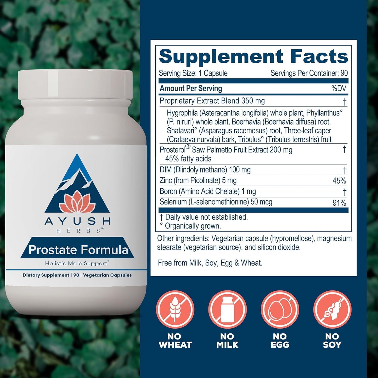 Ayush Herbs Prostate Formula Saw Palmetto, Zinc & DIM Capsule 90 Count