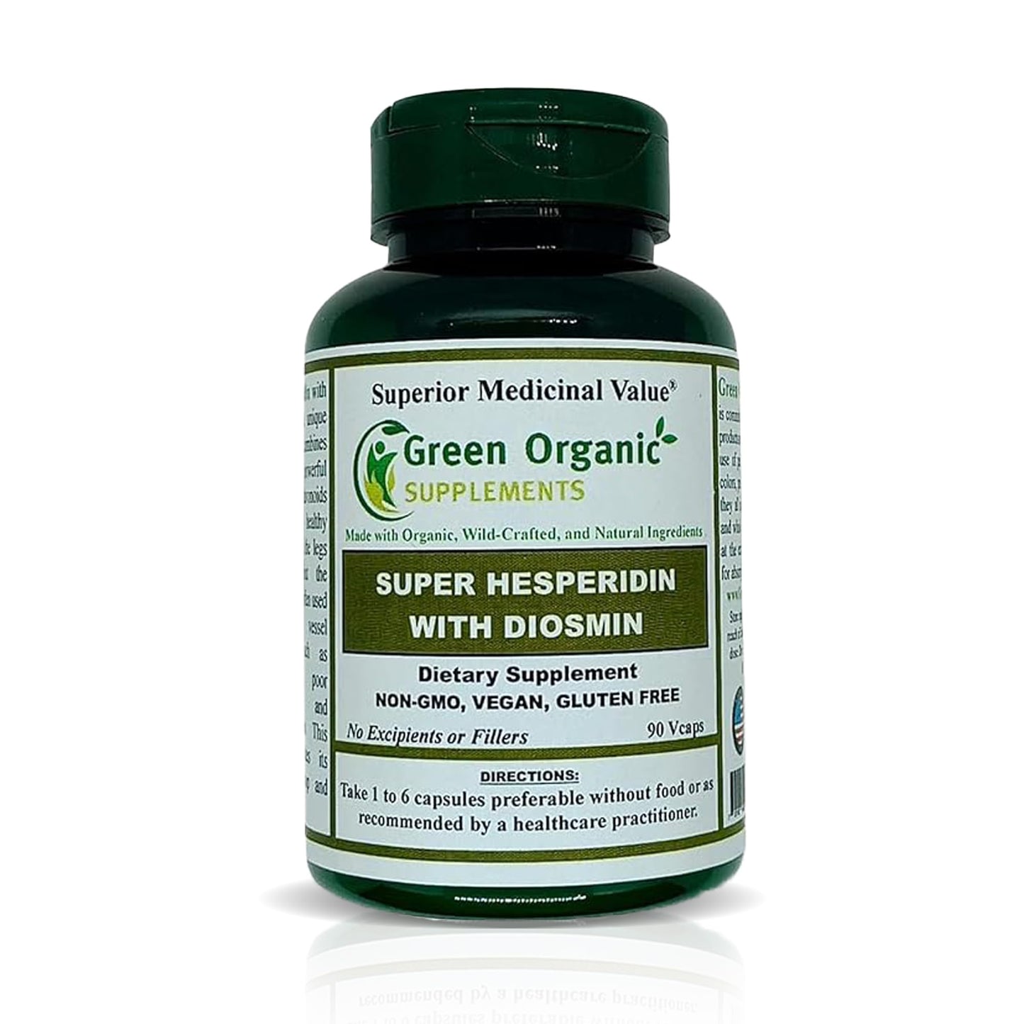 Green Organic Supplements Super Hesperidin with Diosmin, Narangin Capsules 90 Count