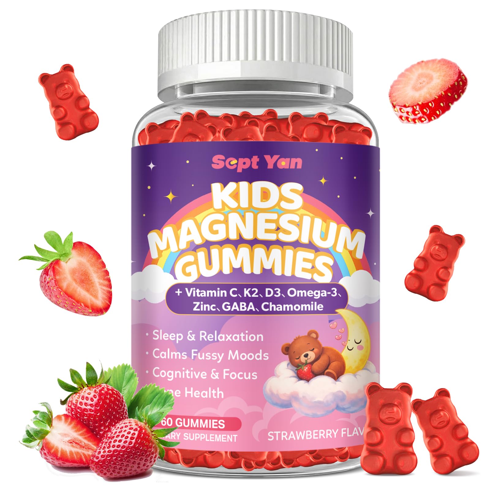 SEPT YAN Magnesium Calming Gummies 60 Count