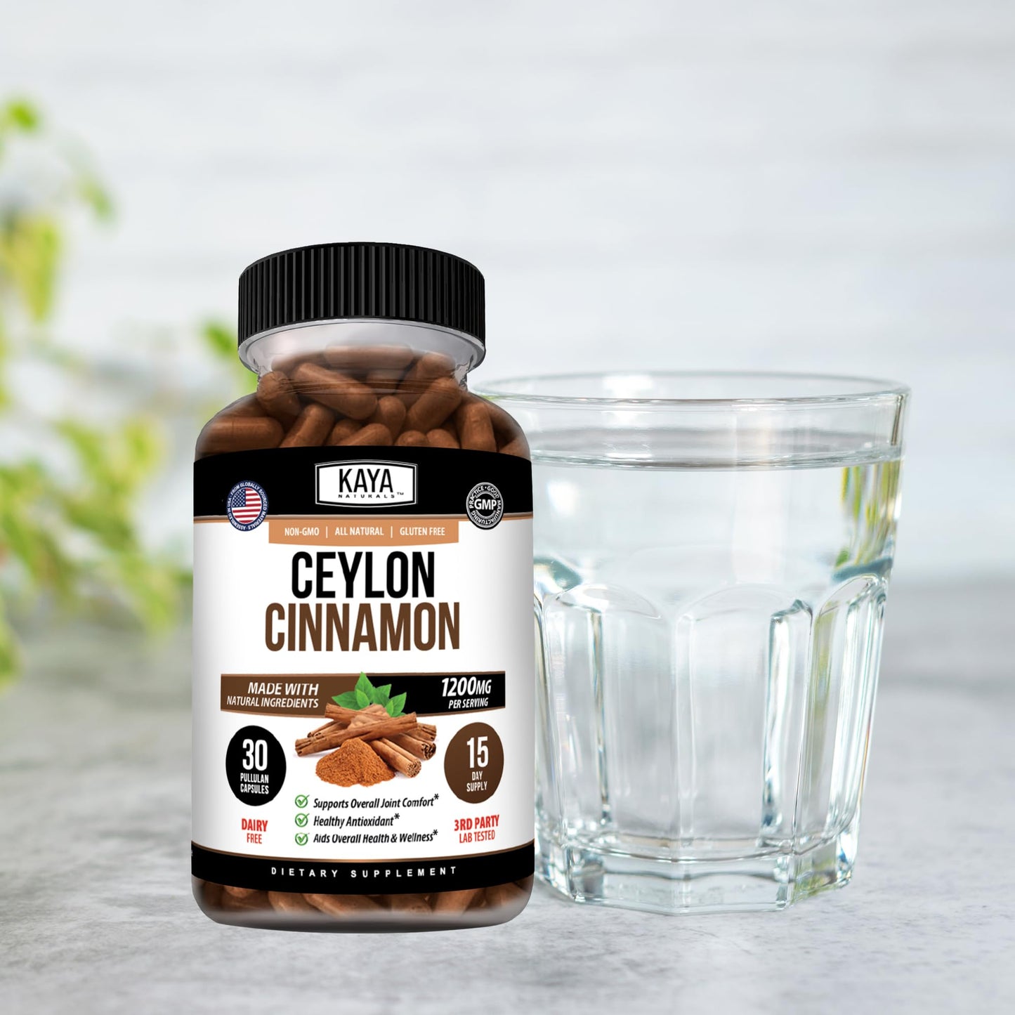 Kaya Naturals Organic Ceylon Cinnamon Supplement Capsule, 30 Count
