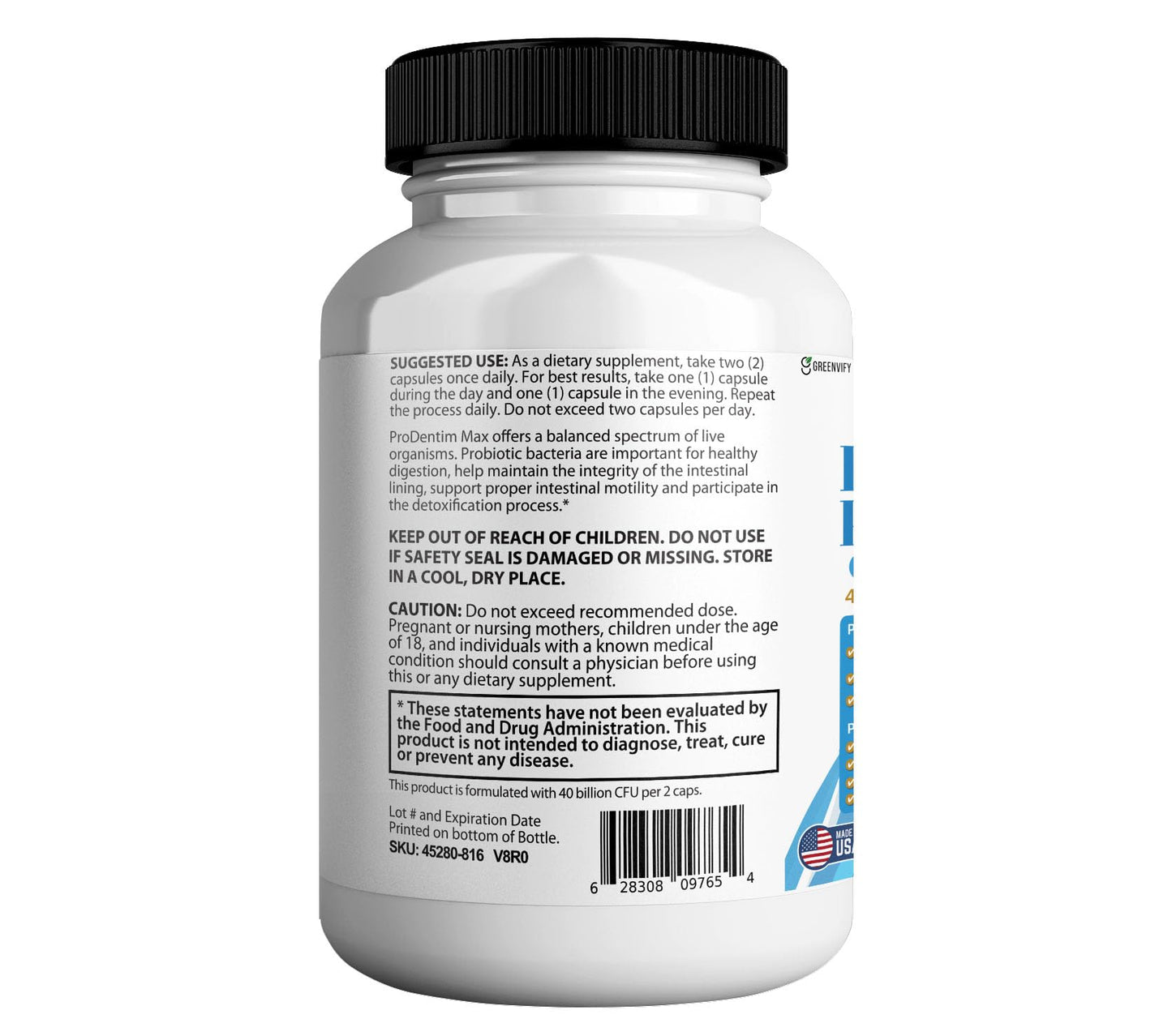 GREENVIFY DentalSmile ProbioticMax, Advanced Oral Probiotic Supplement, 180 Capsules