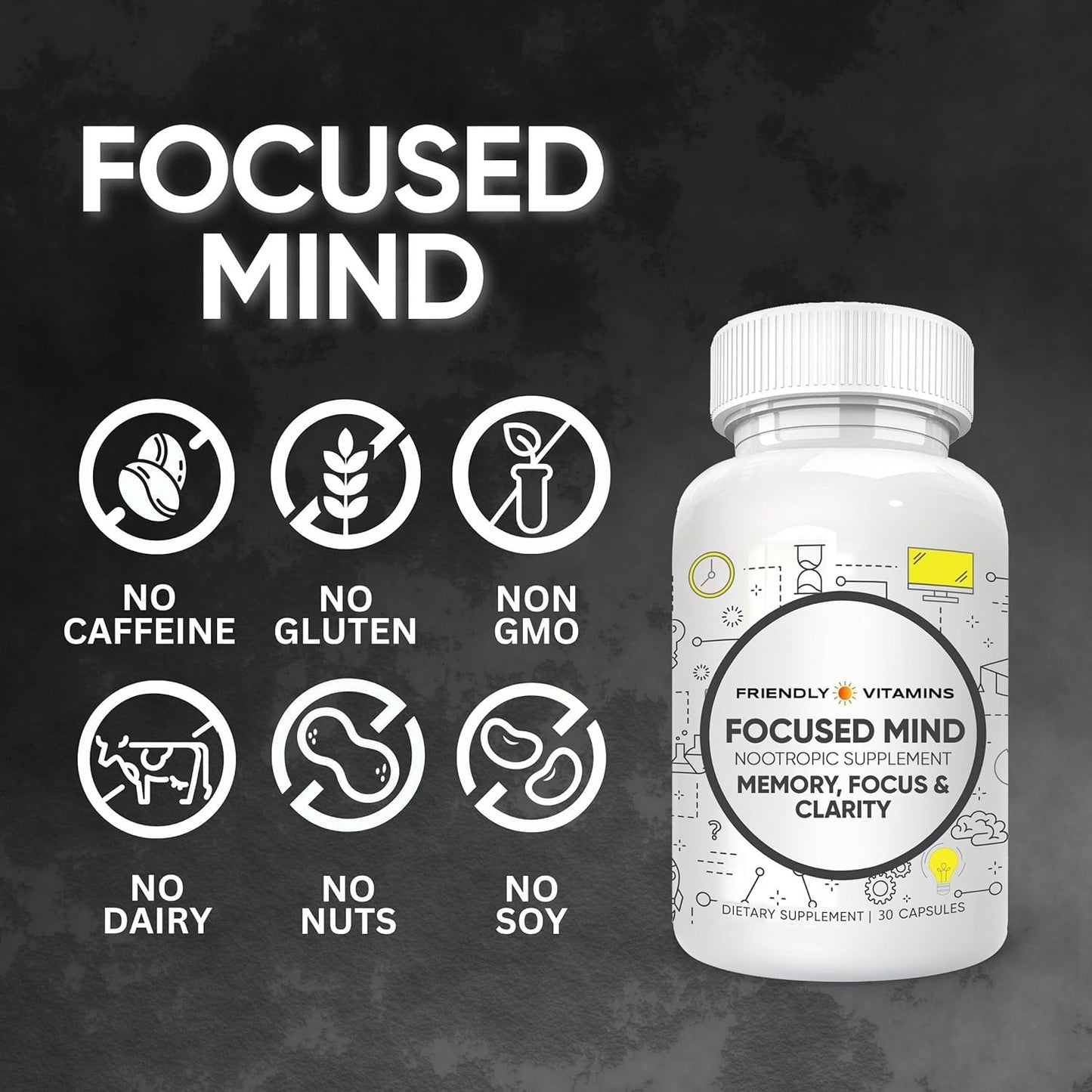 Friendly Vitamins Focused Mind Capsule 30 Count