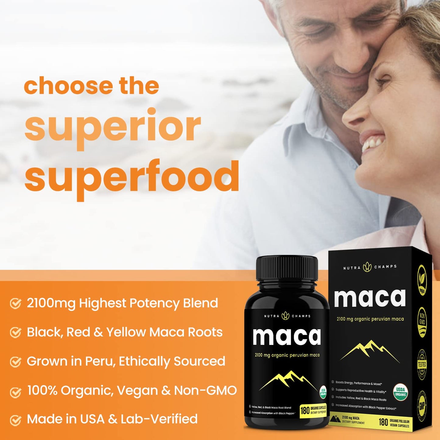 NutraChamps L-Arginine Capsules and Maca Capsules, 2 Pack