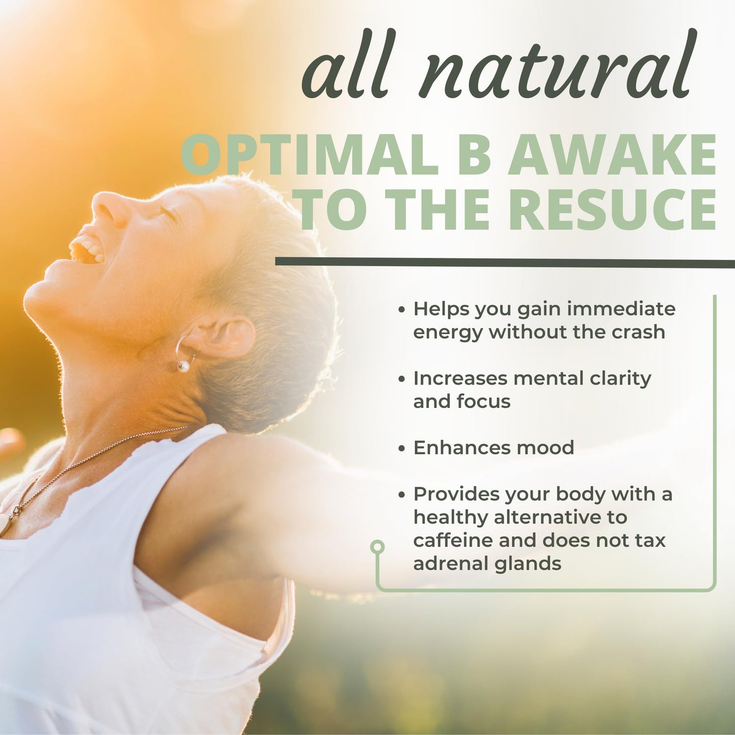 Optimal Health Systems B Awake Whole Food B Complex Formula Capsules, 90 Count