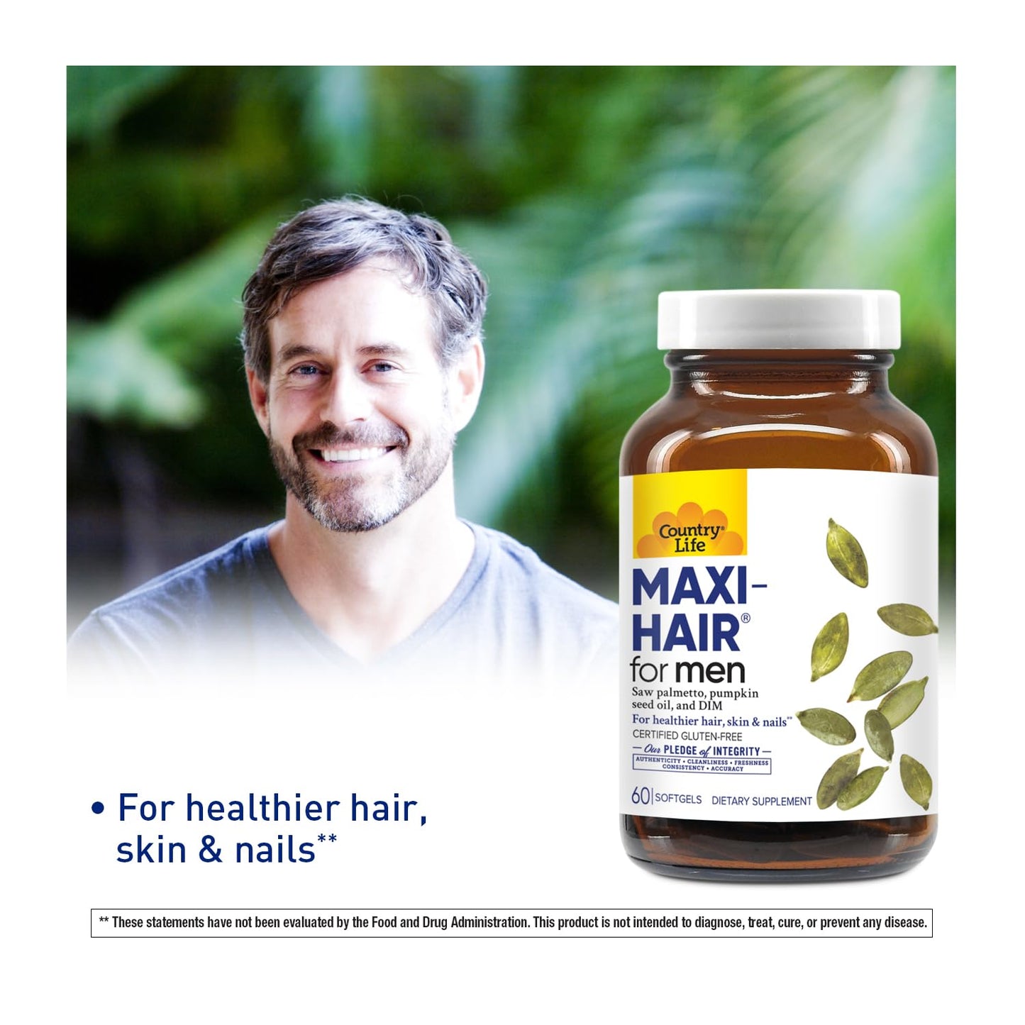 Country Life Maxi-Hair for Men 60 Softgels