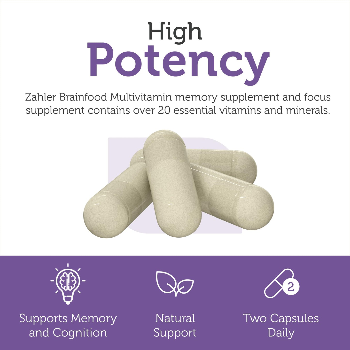 Zahler Multivitamin Brain Supplement Capsules 60 Count