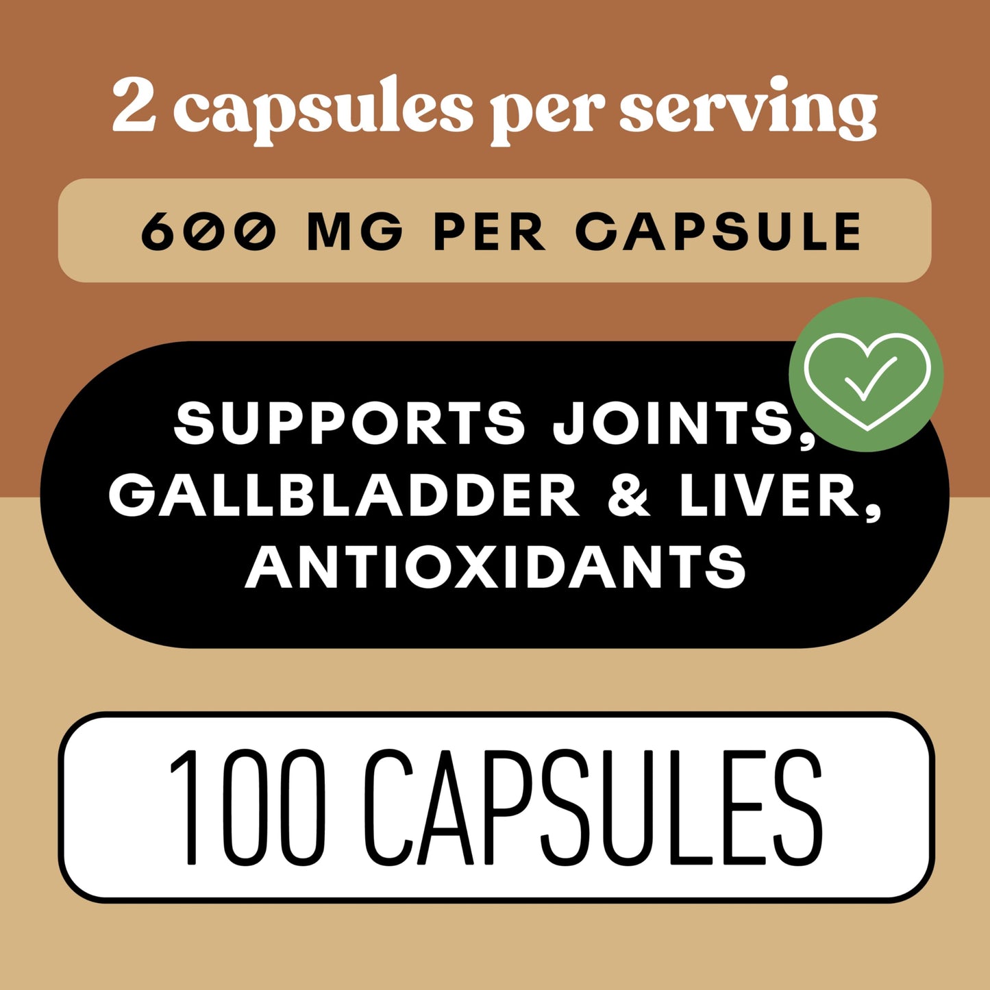 Complete Natural Products Organic Turmeric 600mg - Curcumin, Liver Gallbladder Aid Capsules, 100 Count