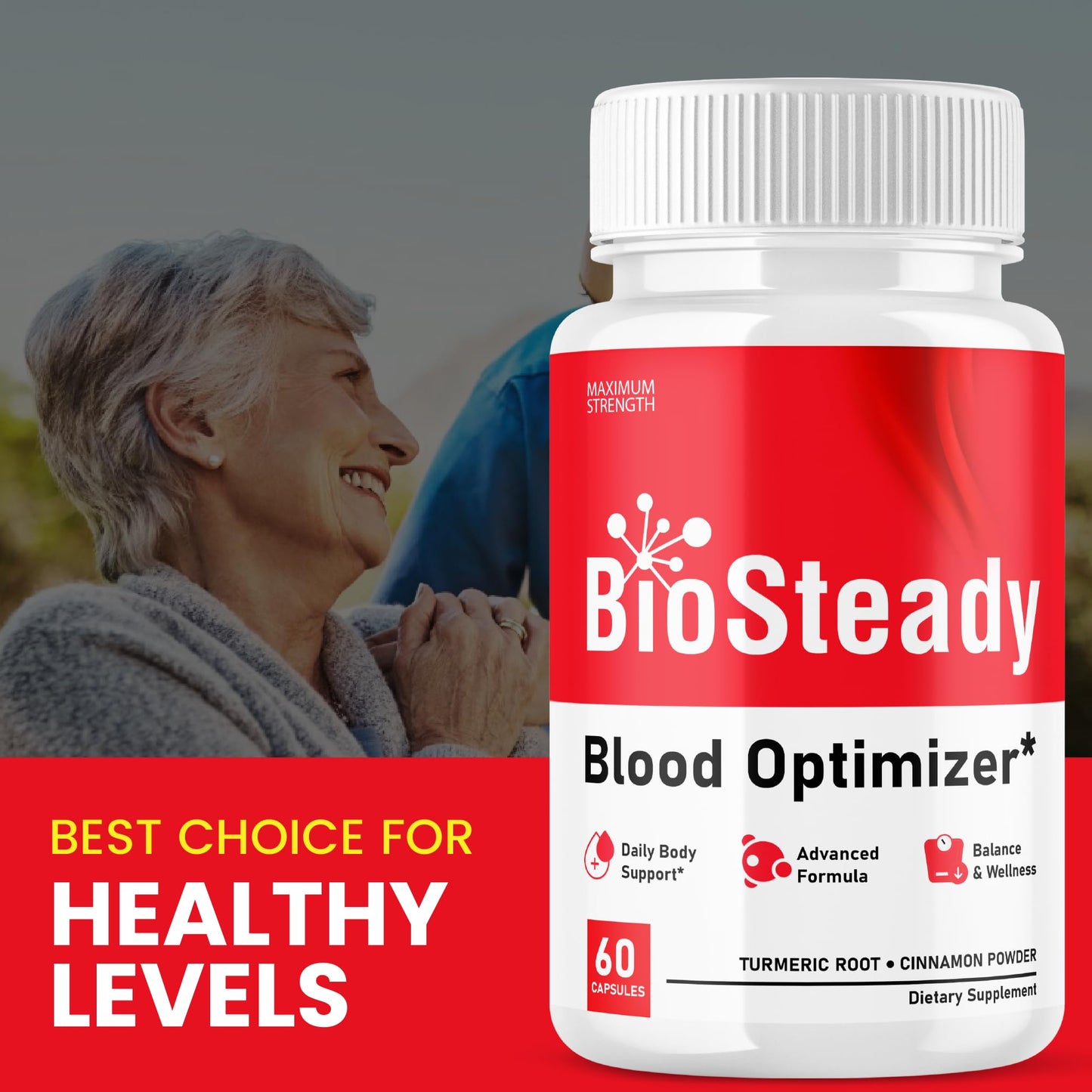 Lofero Biosteady Capsules Premium Wellness Formula Advanced Maximum Strength, 120 Capsules