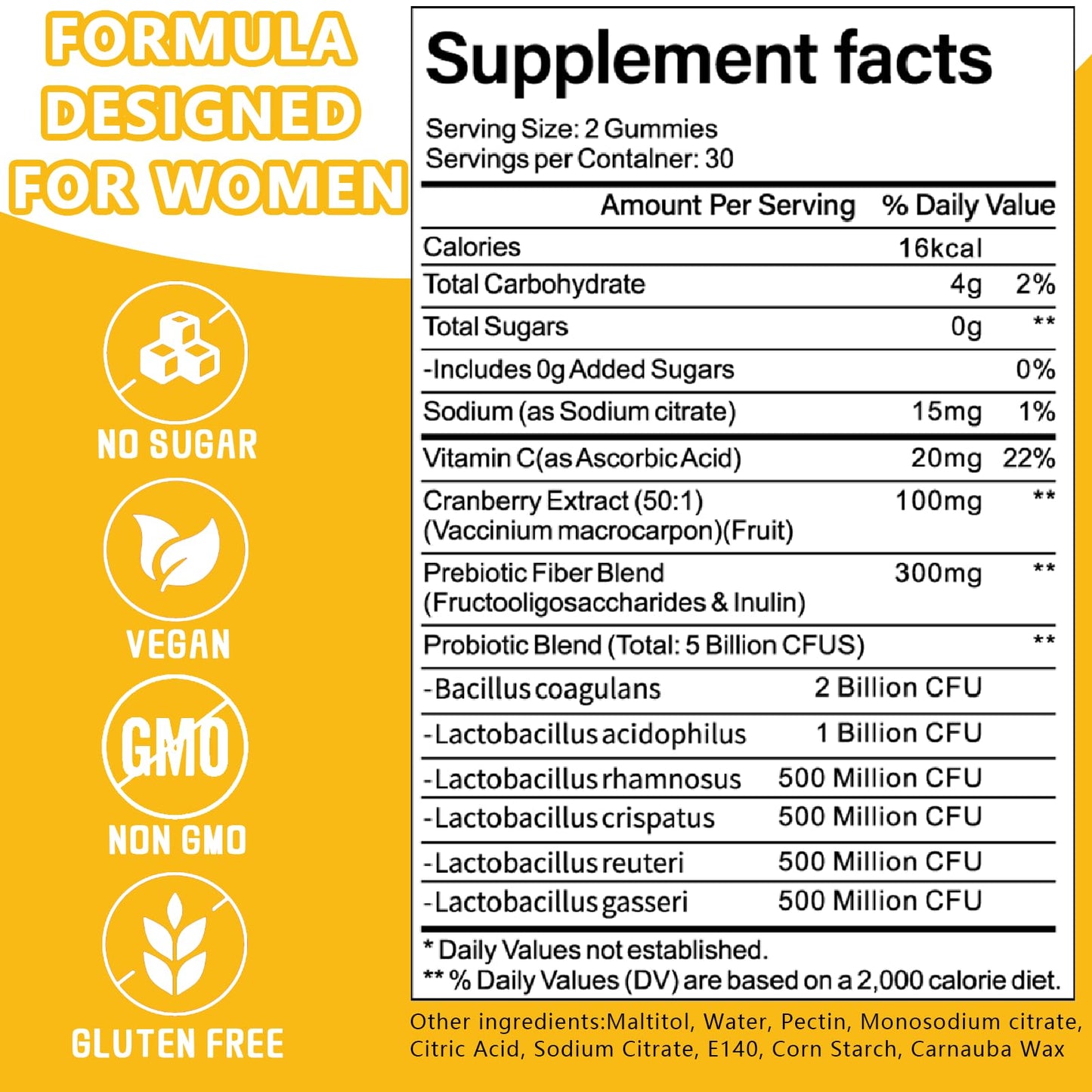 Itiban Vaginal Probiotics for Women, Premium Feminine pH Balance, Odor & Yeast Balance + Vitamin C for Immune Support, 60 Gummies