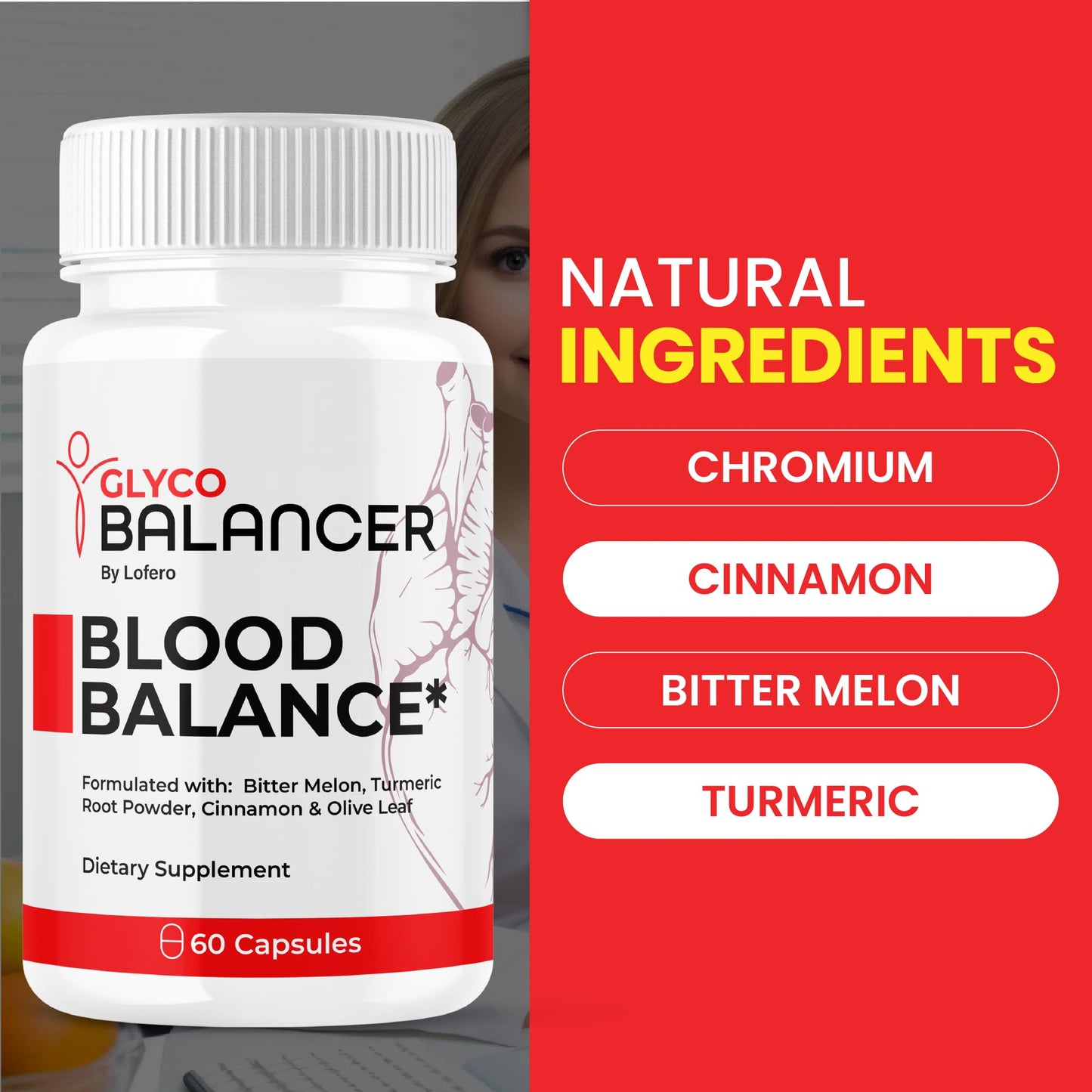 Lofero Glyco Balance GlycoBalance Supplement Capsules, 300 Count