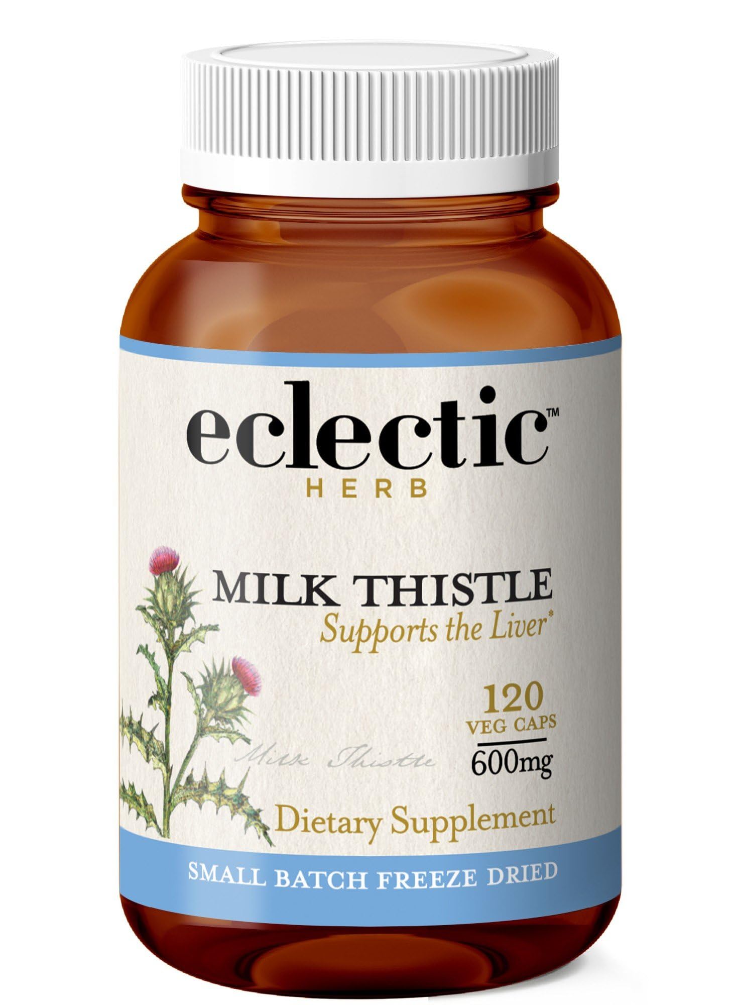 Eclectic Institute Milk Thistle 600 Mg Capsules, 120 Count