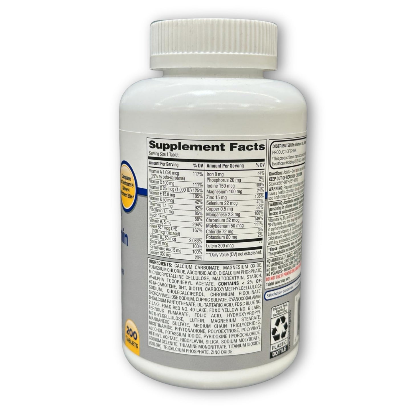 FUSION SHOP STORE Multivitamin Multimineral Women 50 Plus Tablets, 200 Count
