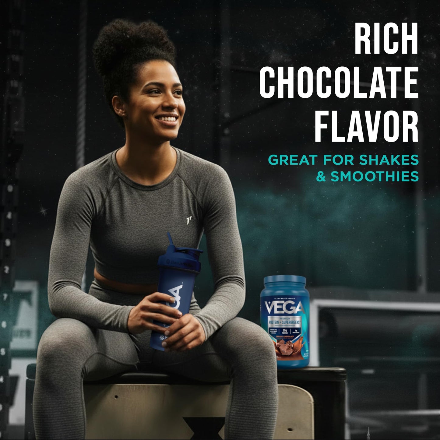 Vega Premium Protein + Supergreens Protein Powder, Chocolate, 28.8 oz
