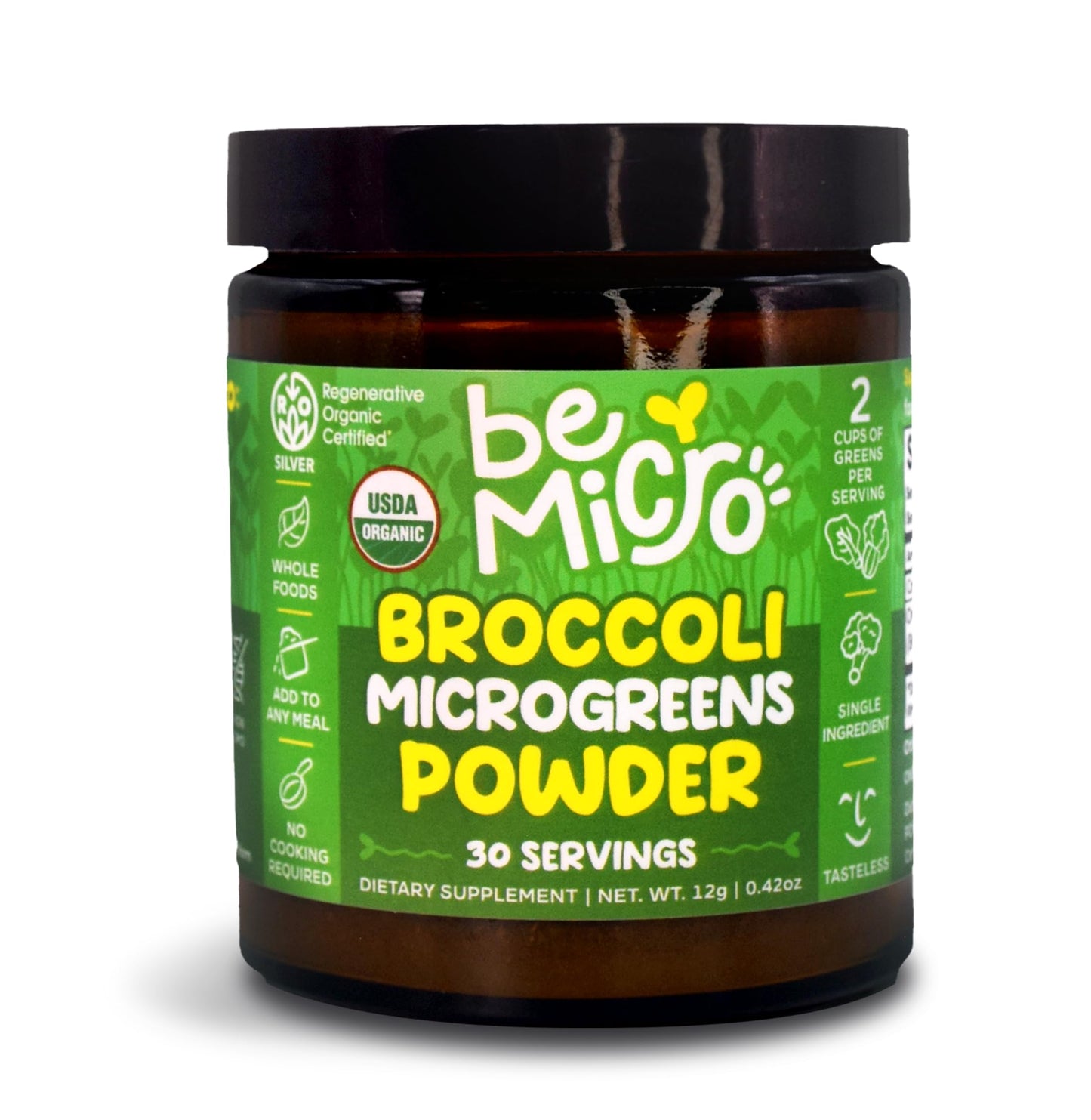 BeMicro Whole Food Broccoli Microgreen Powder, 5 Ounce