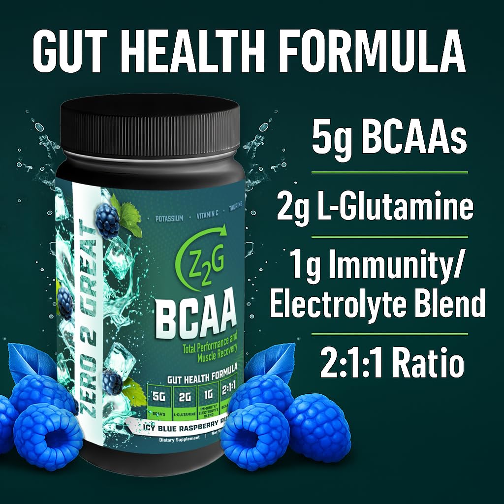 Z2G ICY Blue Raspberry Rush BCAA Powder 10.23 oz