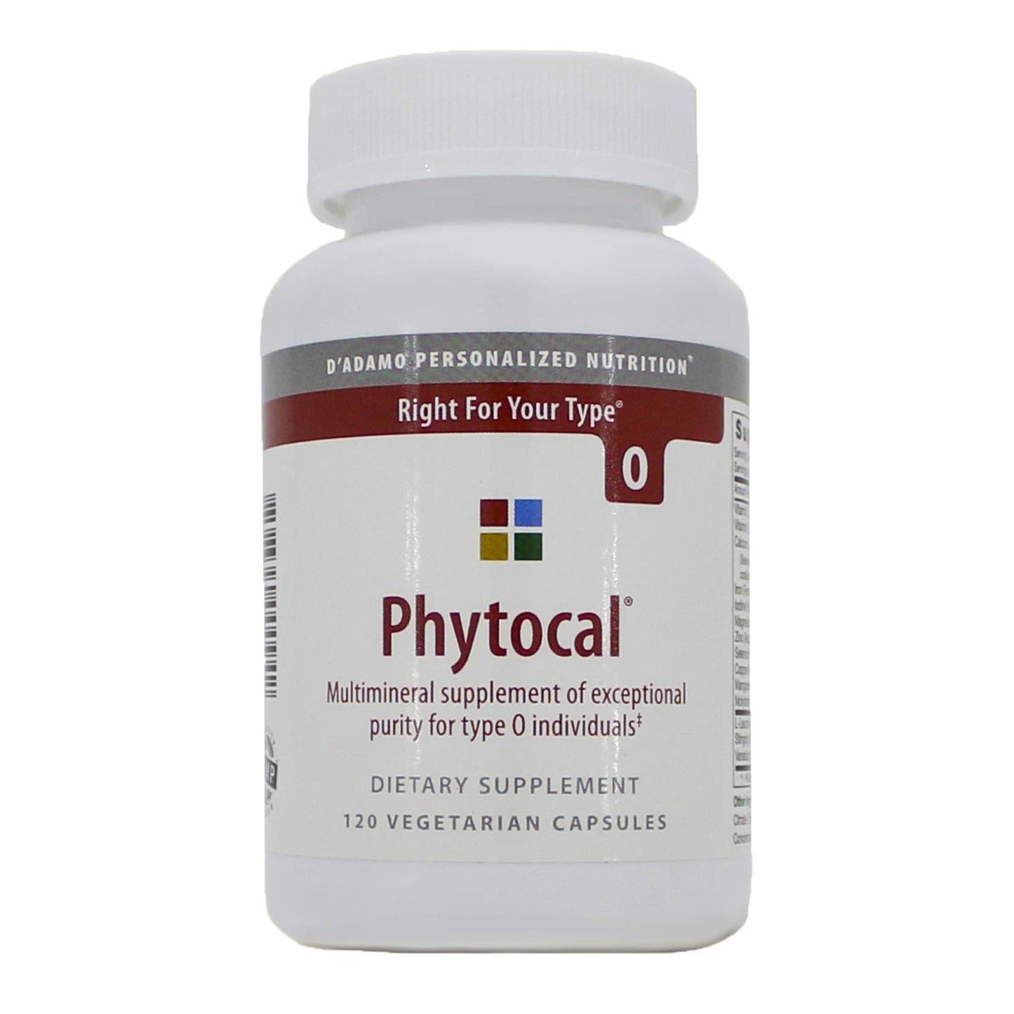 D'Adamo Personalized Nutrition Phytocal Mineral Formula (Type O) Capsules, 1 Capsule