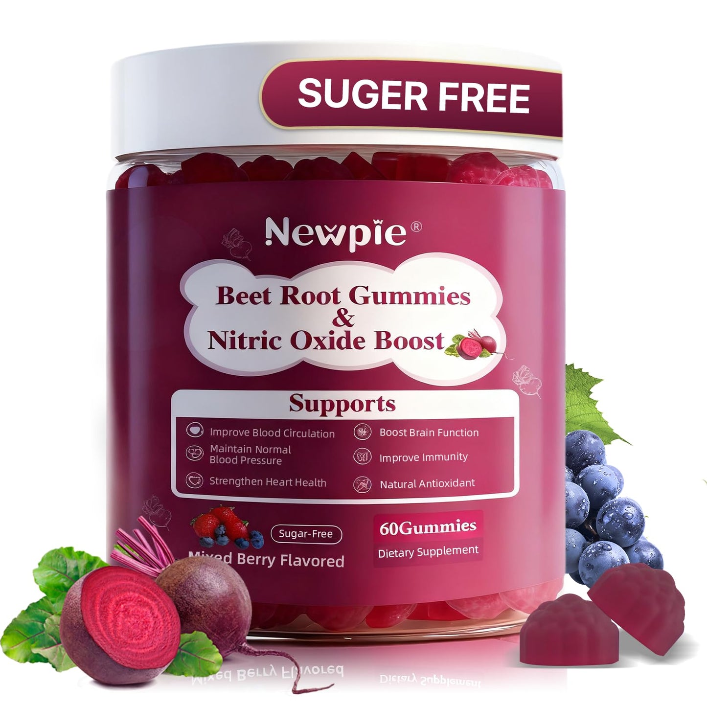 Newpie Beet Root Nitric Oxide Capsule, 60 Capsules