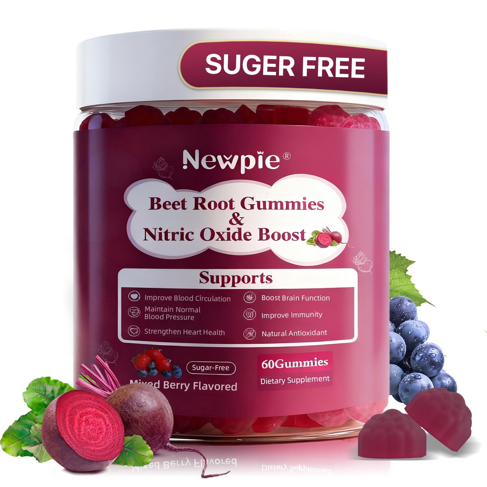 Newpie Beet Root Nitric Oxide Capsule, 60 Capsules