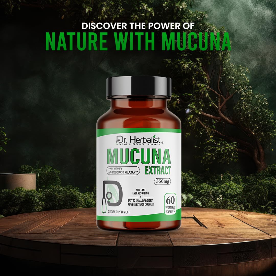 Dr. HERBALIST Mucuna Pruriens Extract 350mg Capsules 60 Count
